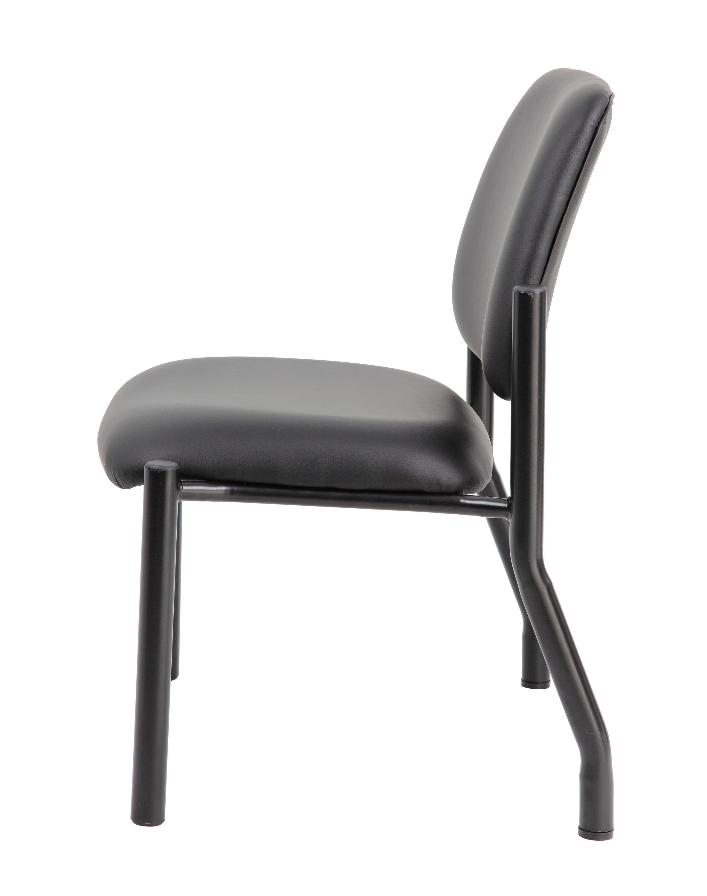 Sleek 400lb Capacity Armless Guest Chair in Antimicrobial Black Vinyl