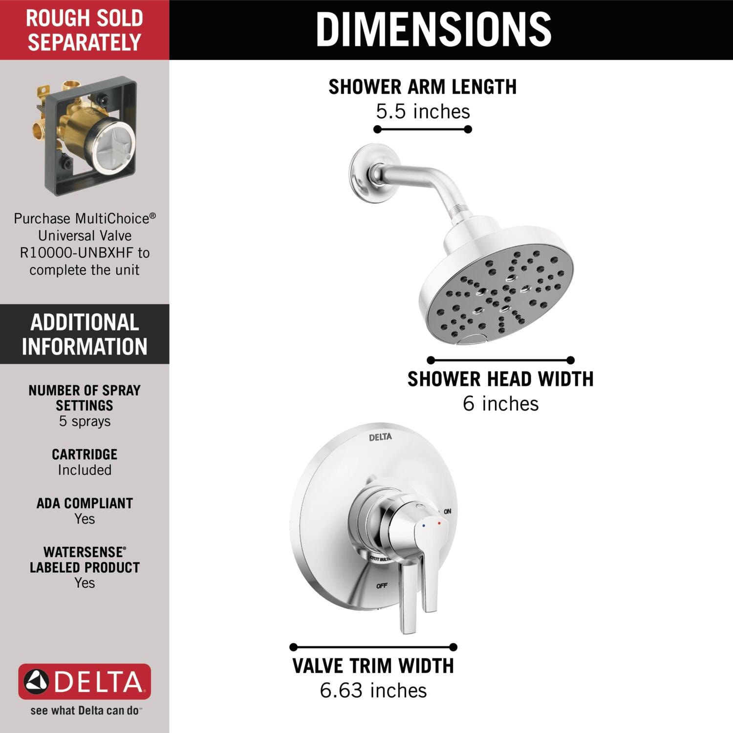 Delta T17272-PR Tub-Shower-Faucets - View #4