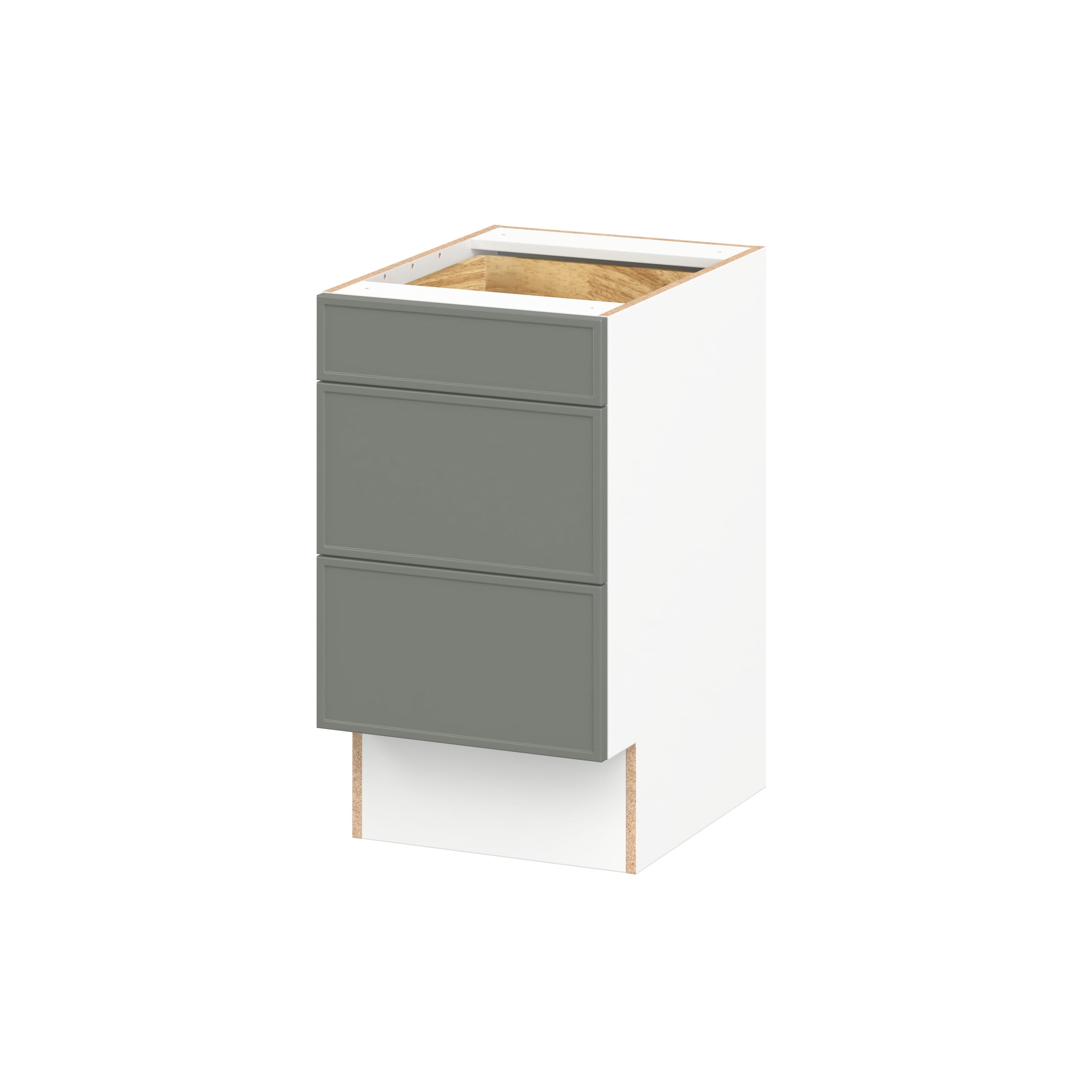 Hugo&Borg DSB3D18ADAWD-CO Concord 18-in W x 32.5-in H x 24.66-in D Moss Green 3 -Drawers Drawer Base Fully assembled Cabinet Flat Panel