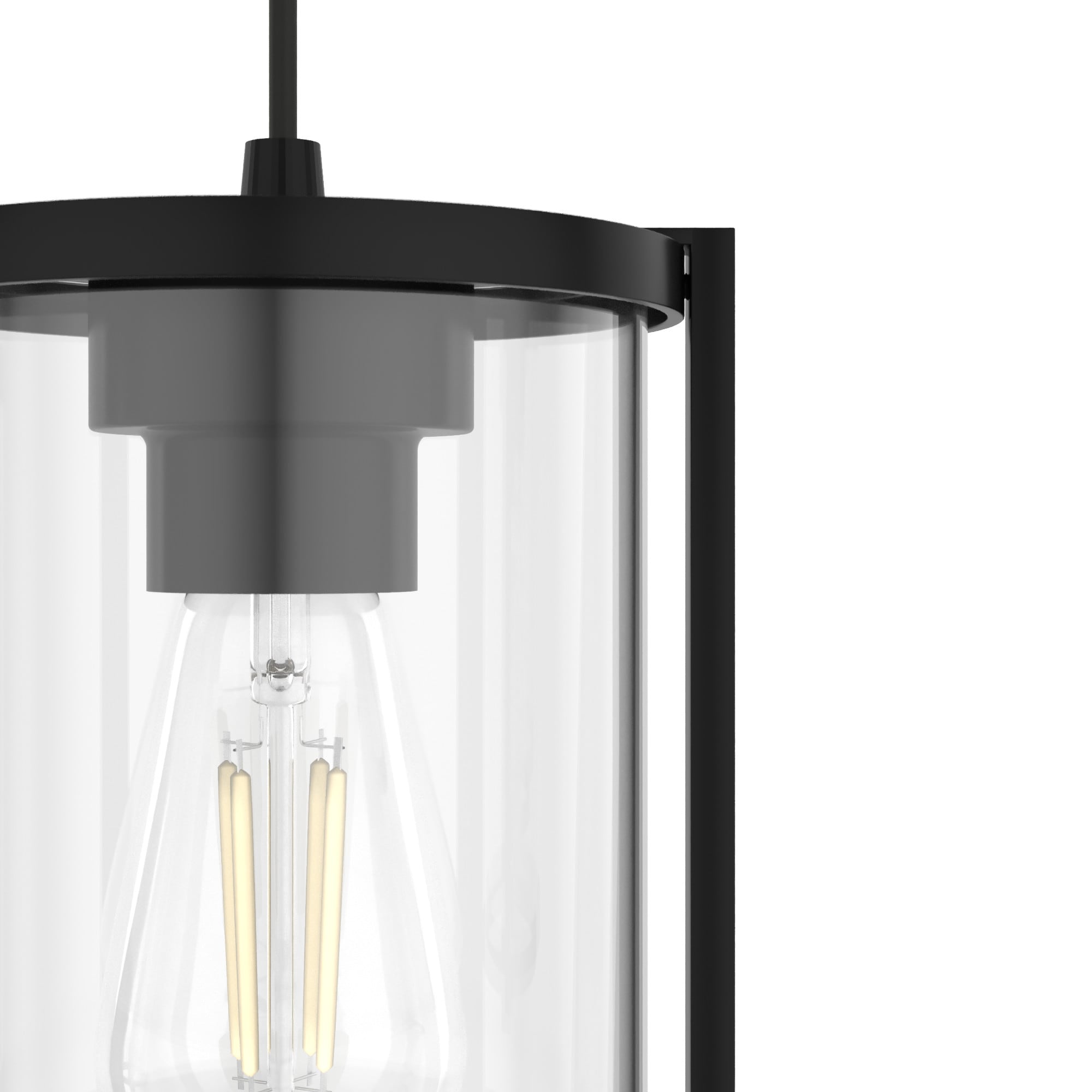 Matte Black Glass 3-Light Linear Cluster Pendant