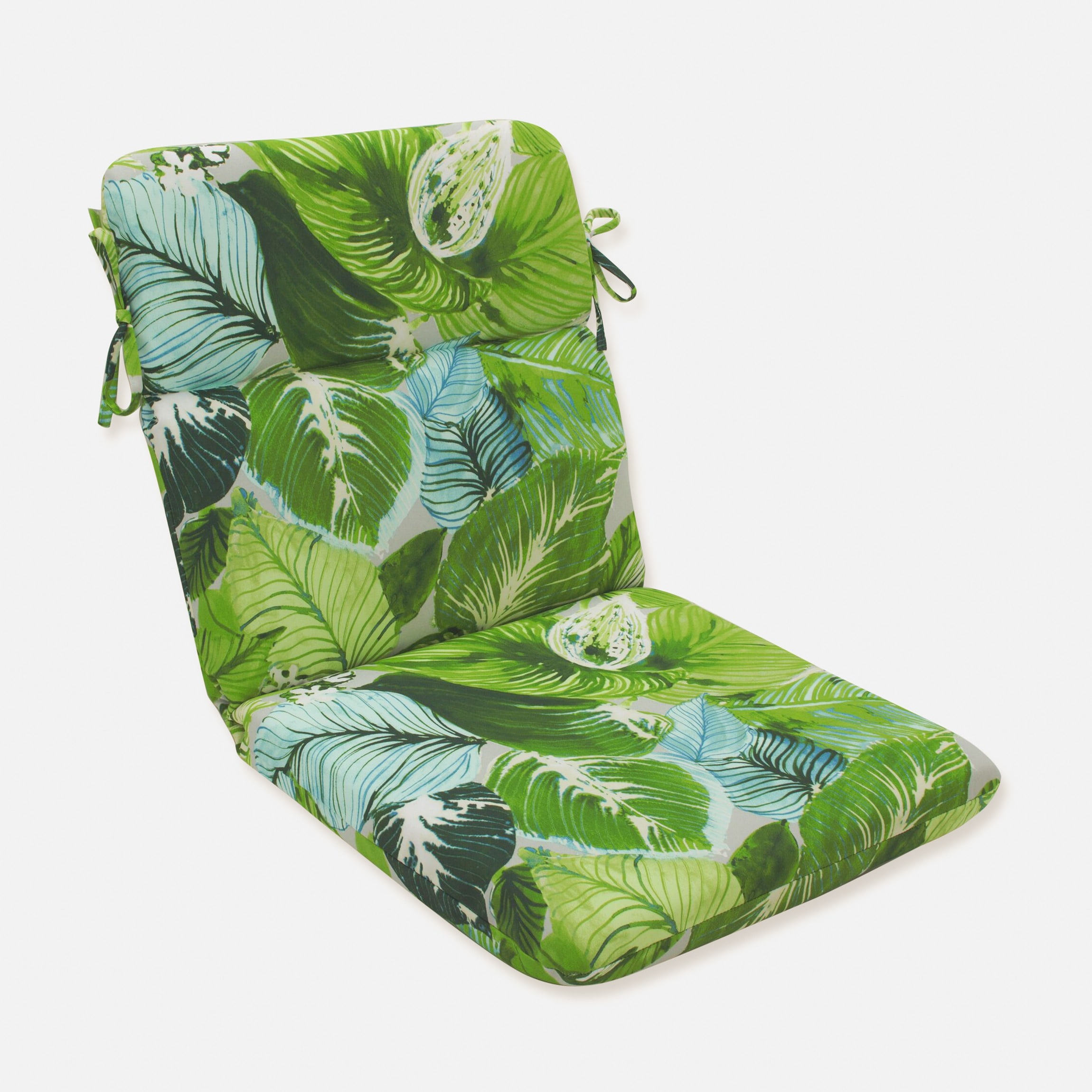Pillow Perfect 639598 Lush Leaf Jungle 40.5-in x 21-in Green Patio chair cushion