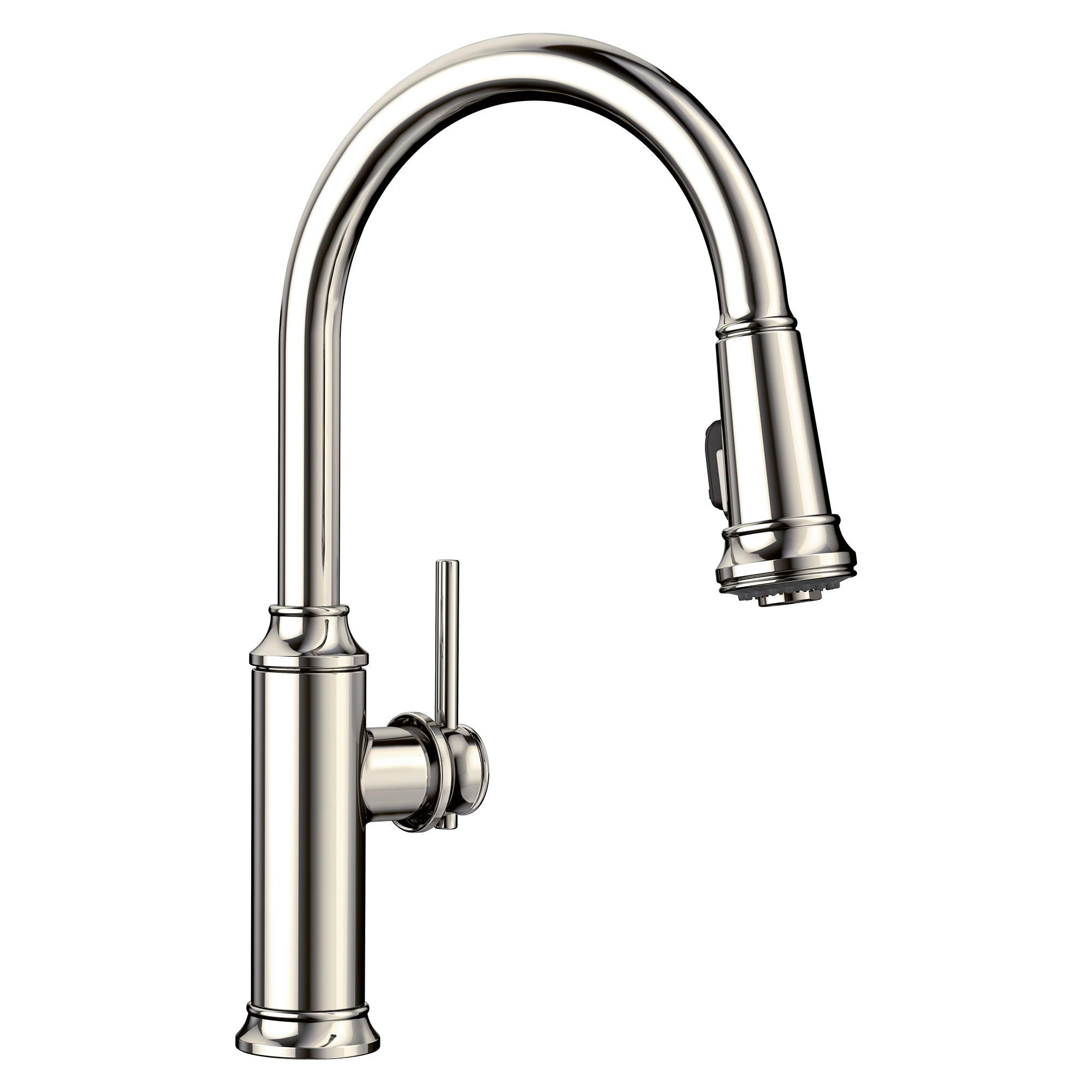 BLANCO 442502 Empressa Polished Nickel Single Handle Deck-mount Pull-down Kitchen Faucet with Sprayer