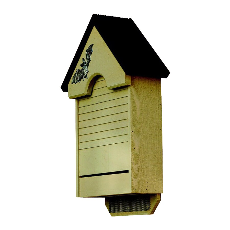 Heartwood 14in W x 22in H x 5in D Tan/Black Wood Bat House in the
