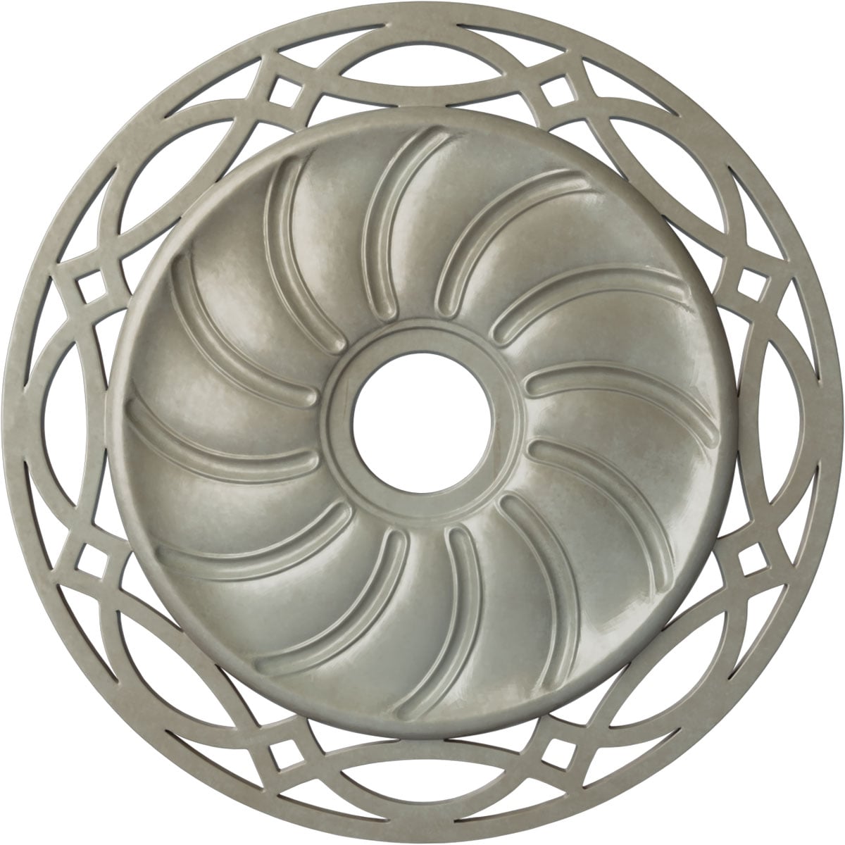 Ekena Millwork CM26LOFLS Loera 26.625-in W x 26.625-in L Painted Flash Gold Polyurethane Whole Ceiling Medallion