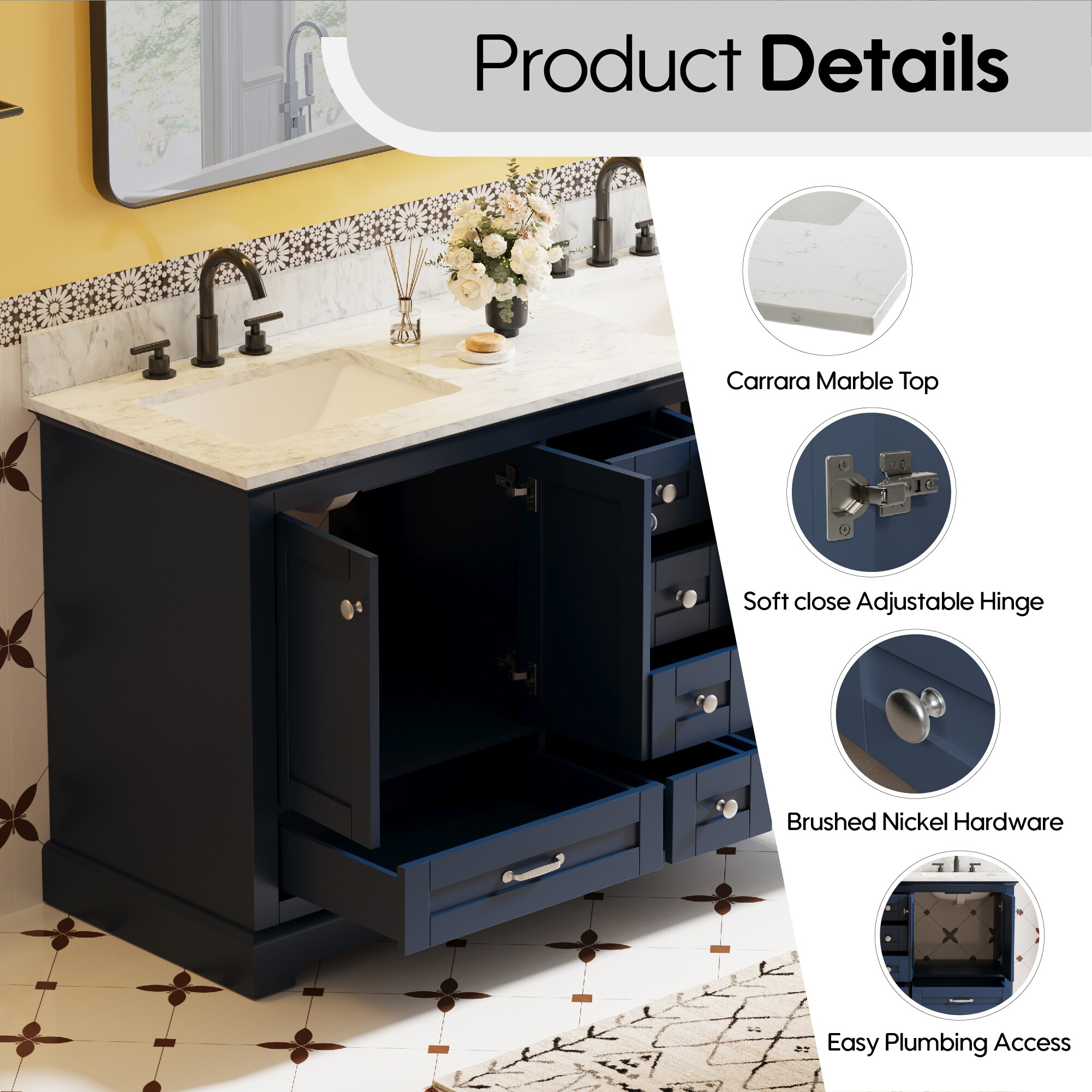 WELLFOR EX-UNBV36BU Bath-Vanity-Combo - View #5