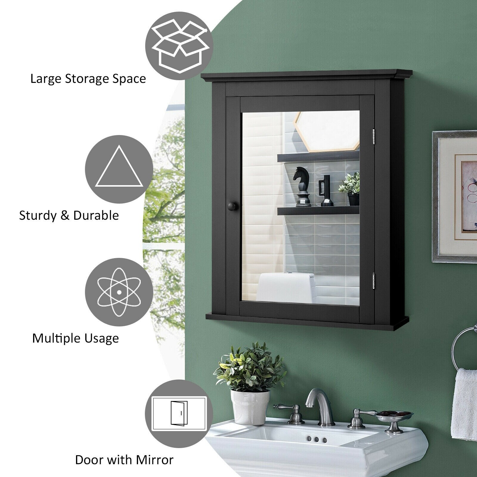 Forclover HYFE-59321BK Bathroom-Medicine-Cabinets - View #8