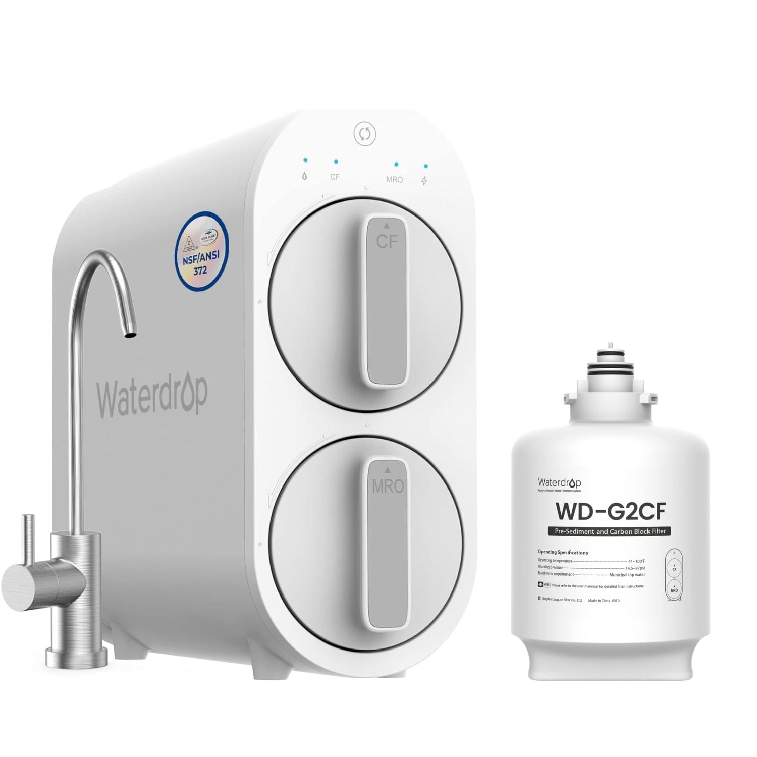 Waterdrop BL-WD-G2-CFSET  G2 Reverse Osmosis System Tankless RO Water Filter System Extra WD-G2CF Replacement filter