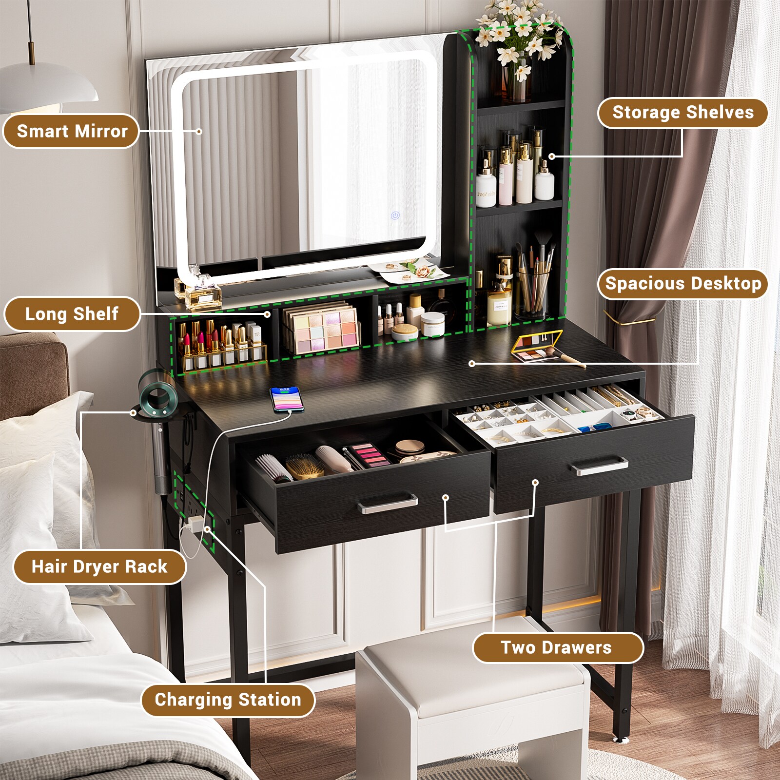 Aheaplus GZZDJ-BB Bedroom-Vanities - View #7