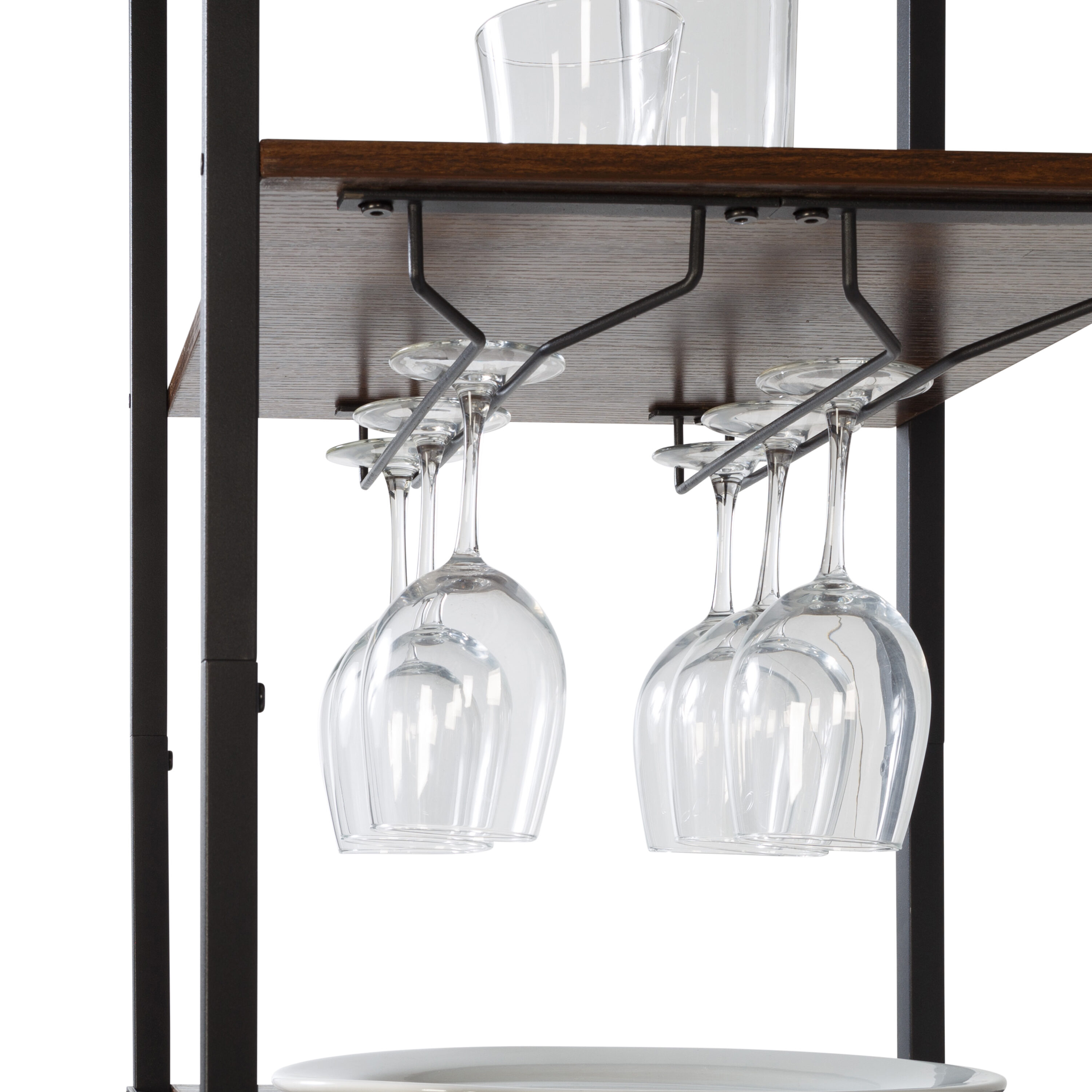 Honey Can Do Contemporary Modern Black Steel Bakers Rack With Wine Storage In The Dining Kitchen Department At Lowes Com