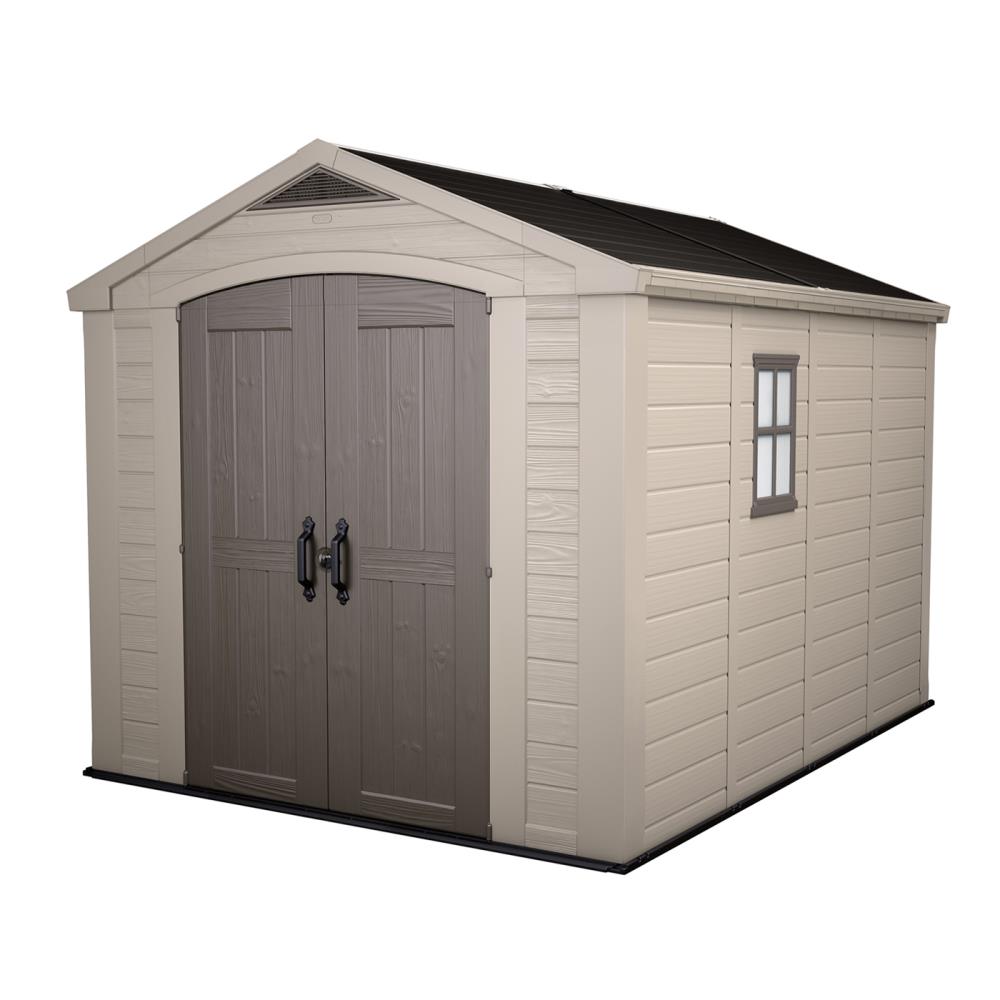 Keter 8-ft x 11-ft Factor Gable Resin Storage Shed at Lowes.com