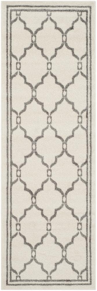 Safavieh AMT414K-29 Marion 2 x 9 (ft) Loomed Polypropylene Ivory/Gray Rectangular Indoor/Outdoor Trellis Runner rug