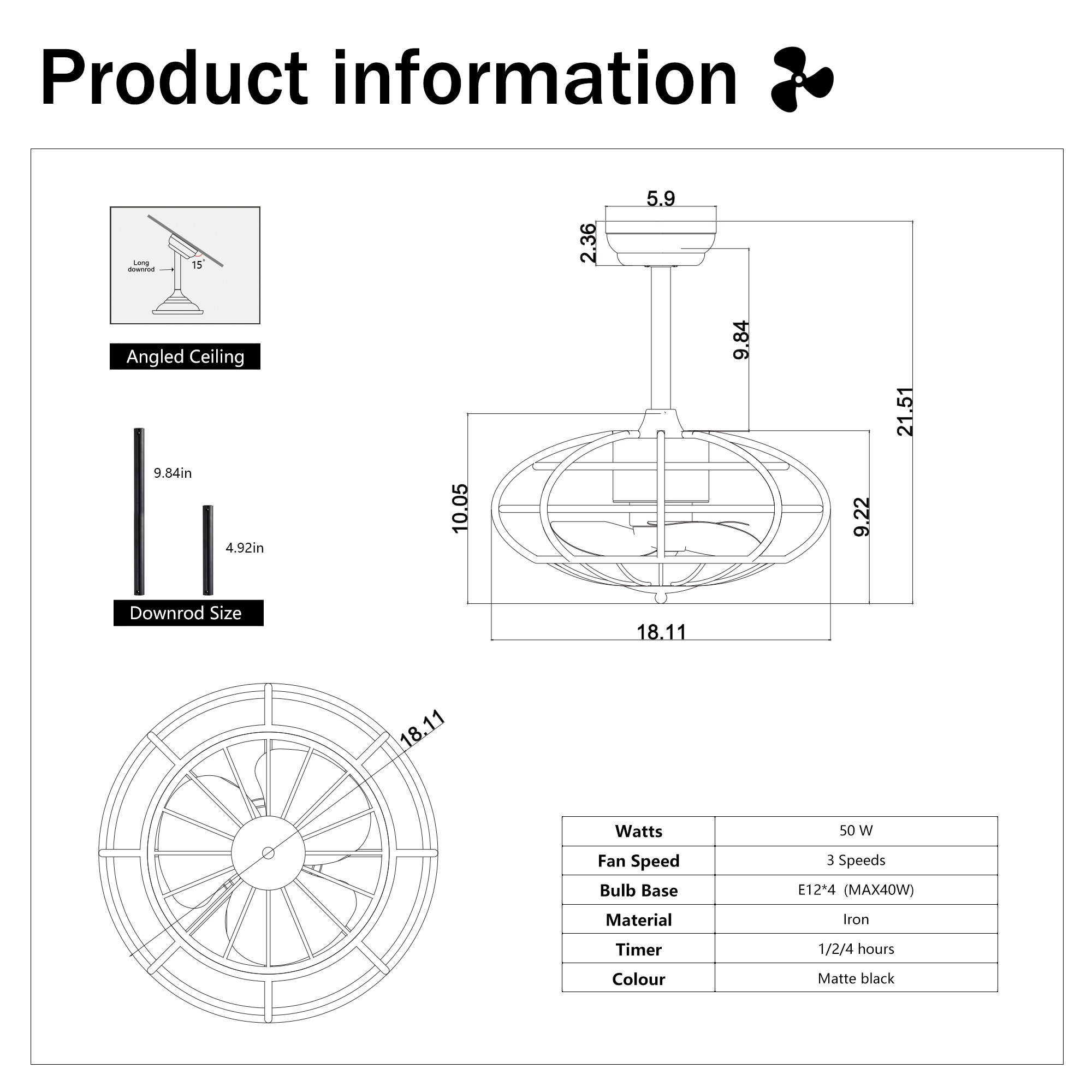 JIMSMAISON JMHECF28-18MB Ceiling-Fans - View #12