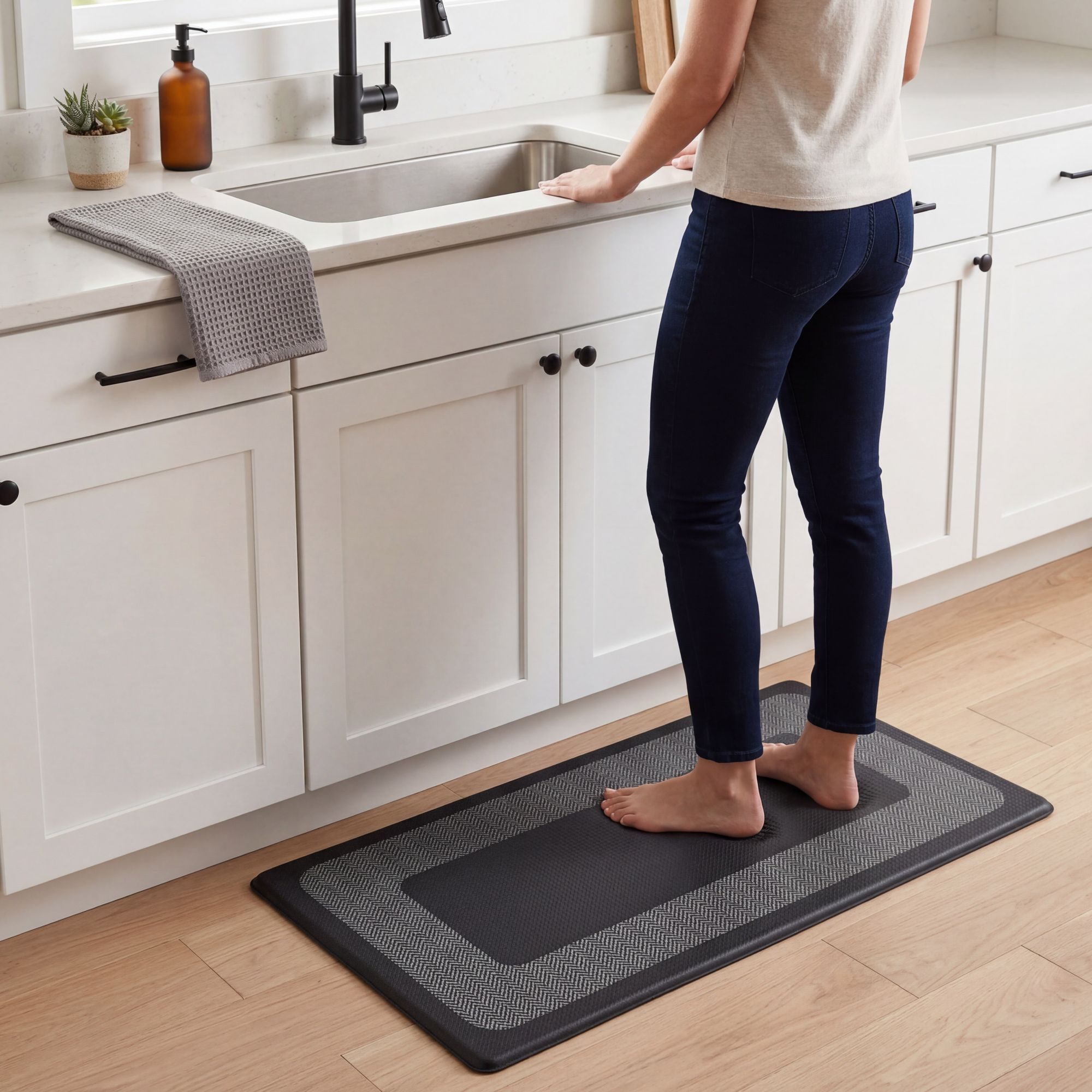 Chef Gear  Hettie Herringbone 18 in x 32 in Kitchen Mats