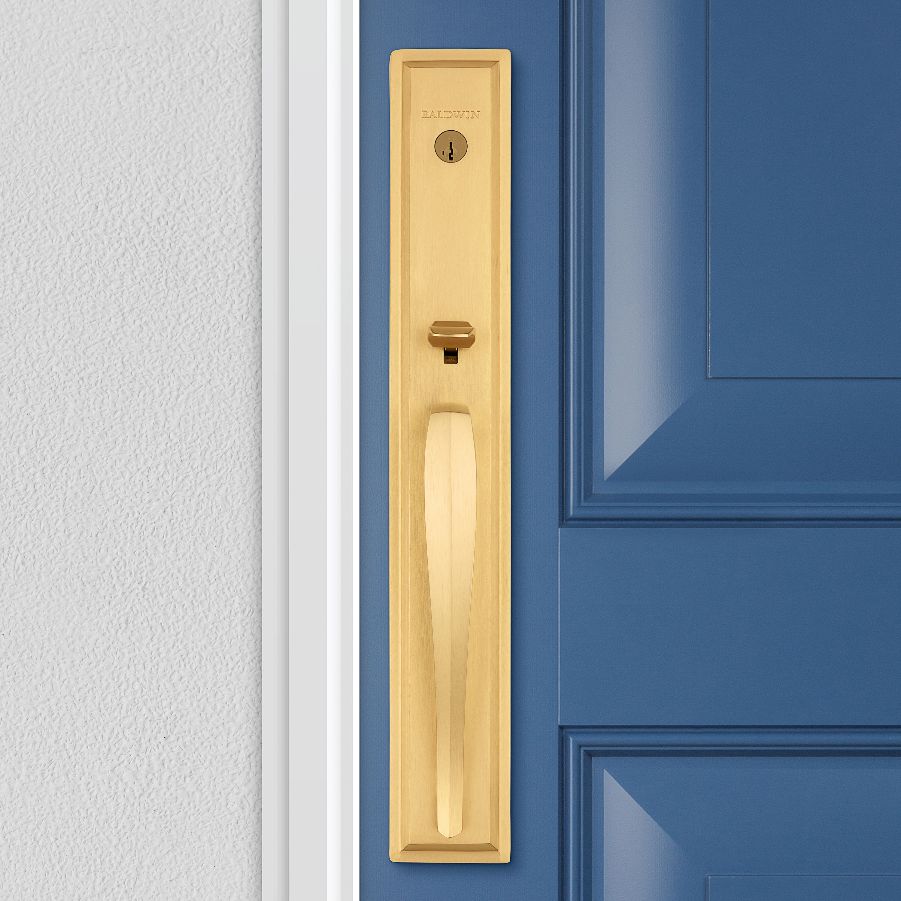 Prestige Torrey Satin Brass Low Profile Rose Entry Door Lever Featuring  SmartKey Security