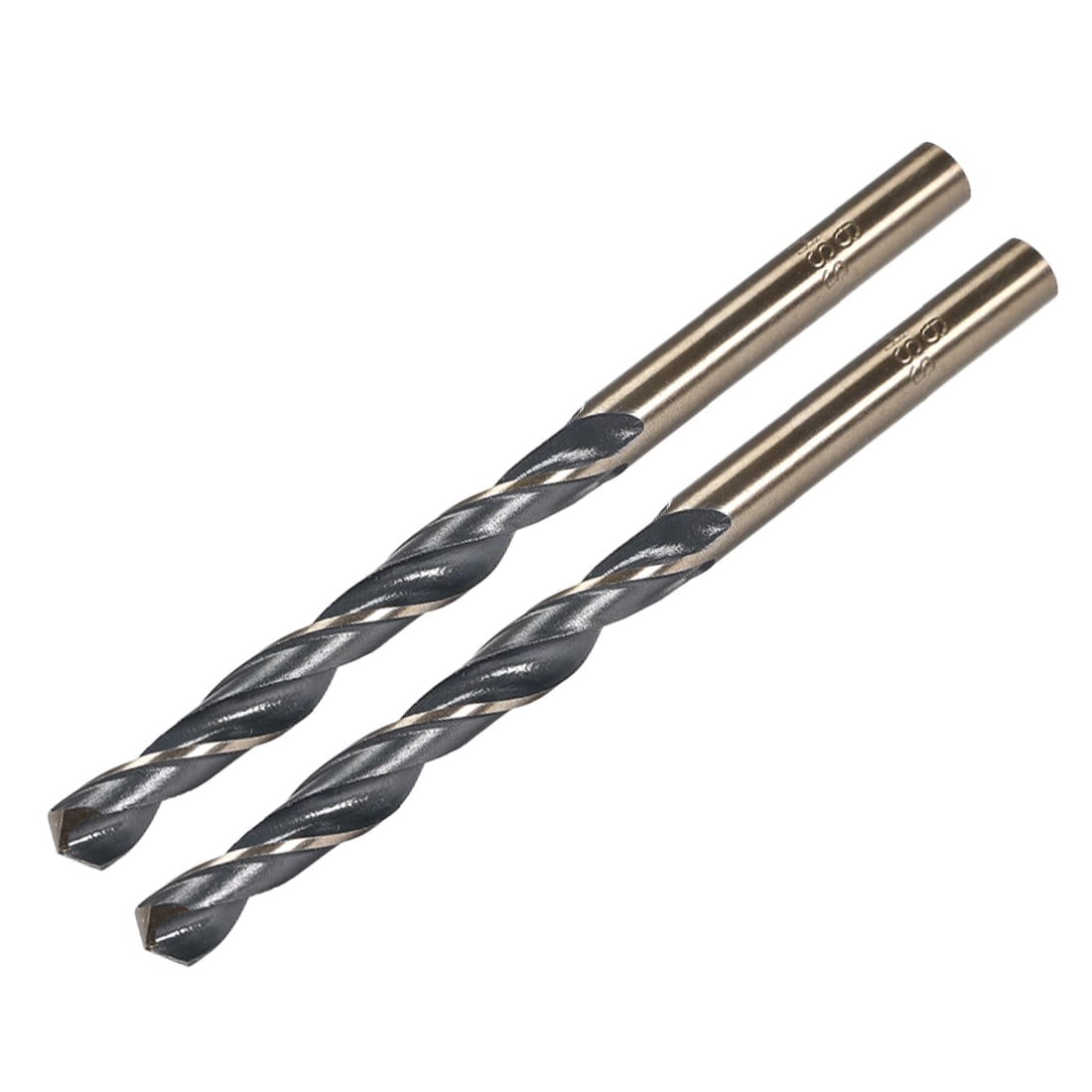 Unique Bargains 2pcs Straight Shank Twist Drill Bits 6mm Gold Titanium and Black Nitride Coated High Speed Steel HSS 4341 with 6mm Shank for Stainless Steel Alloy Metal Plastic Wood