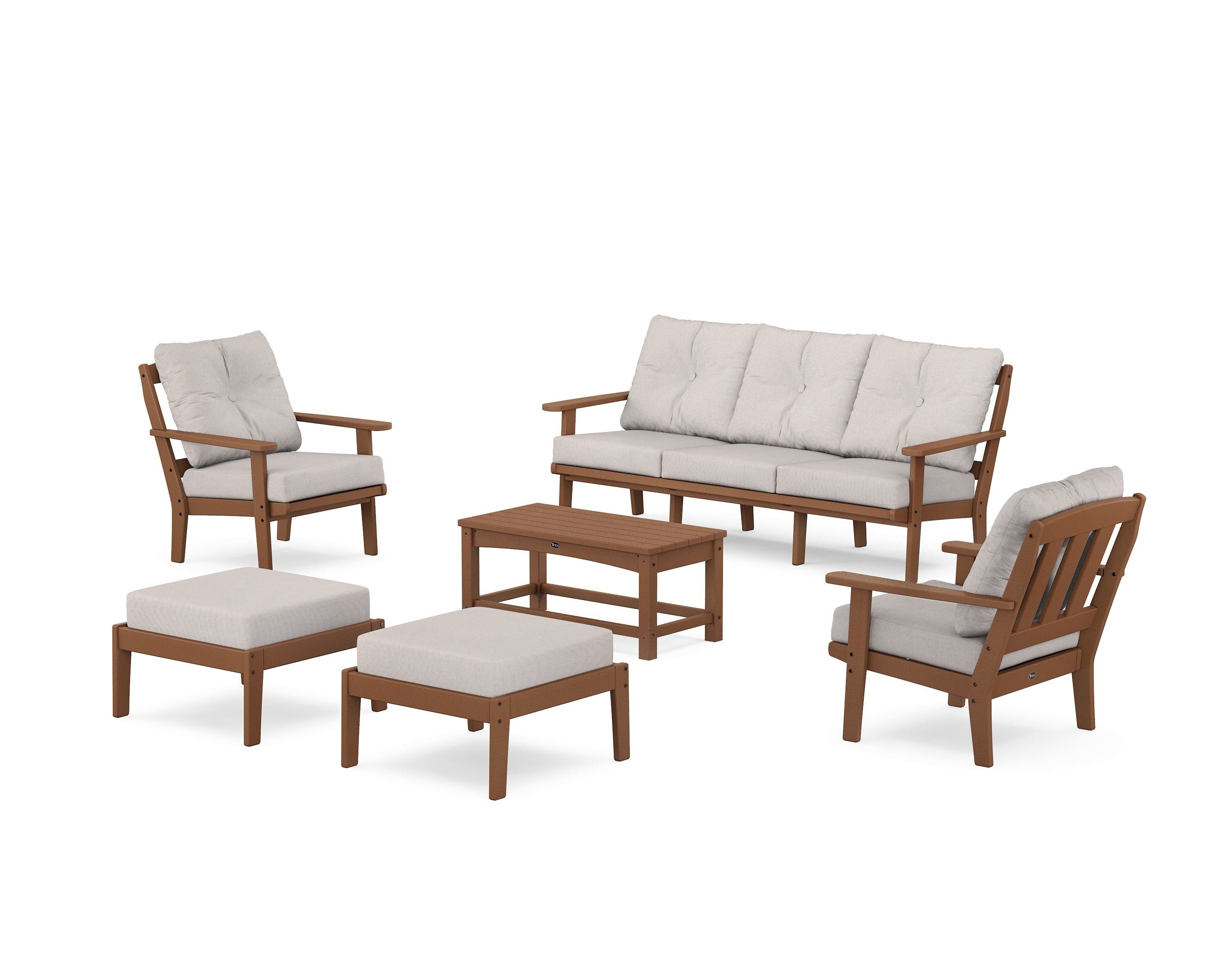 Trex Outdoor Furniture TXS2152-2-TH145999 Cape Cod 6 Patio Sofa Conversation Set with Cushions
