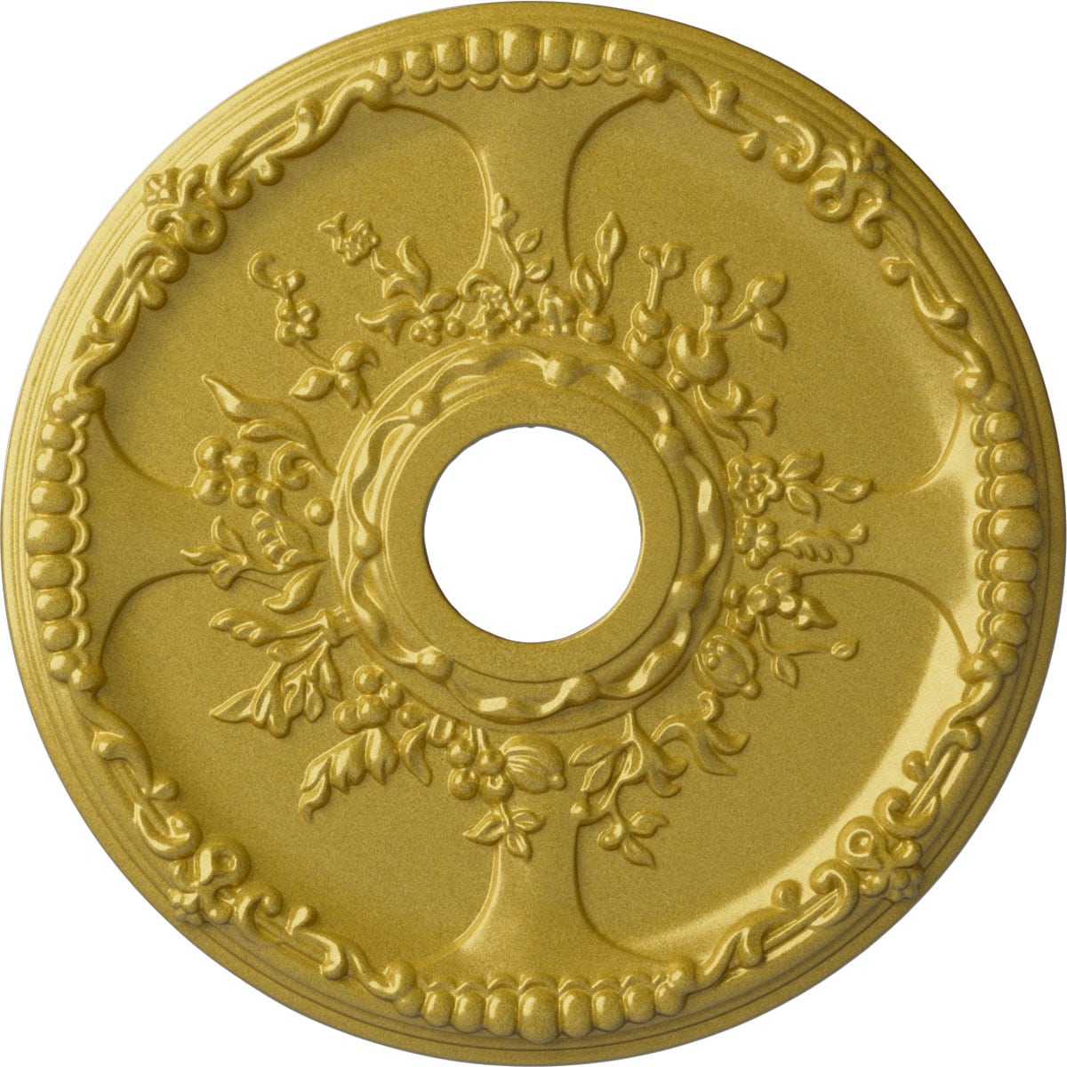 Ekena Millwork CM18SERGS Antioch 18-in W x 18-in L Painted Rich Gold Polyurethane Whole Ceiling Medallion