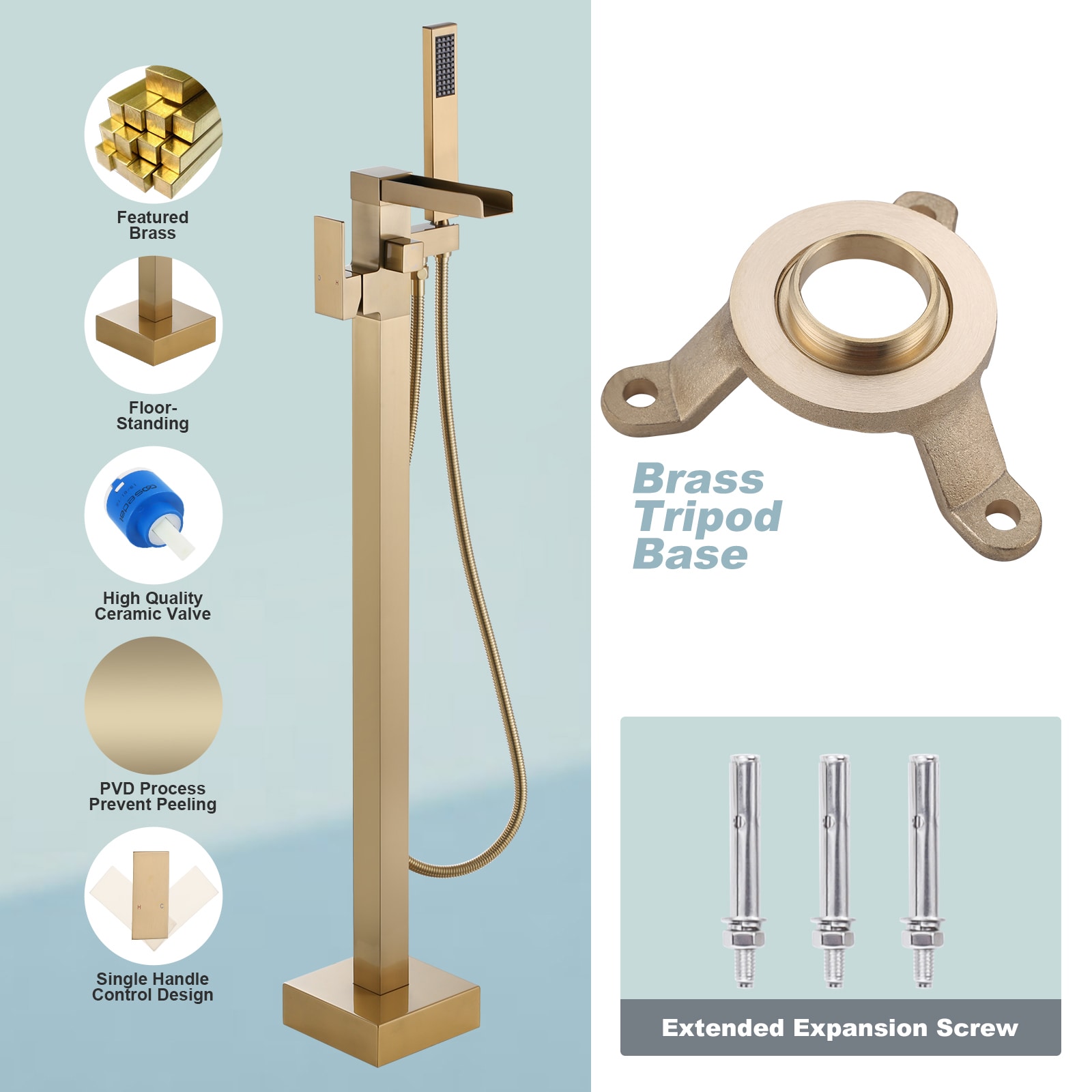 WOWOW 3080500G-LW Roman-Tub-Faucets - View #3