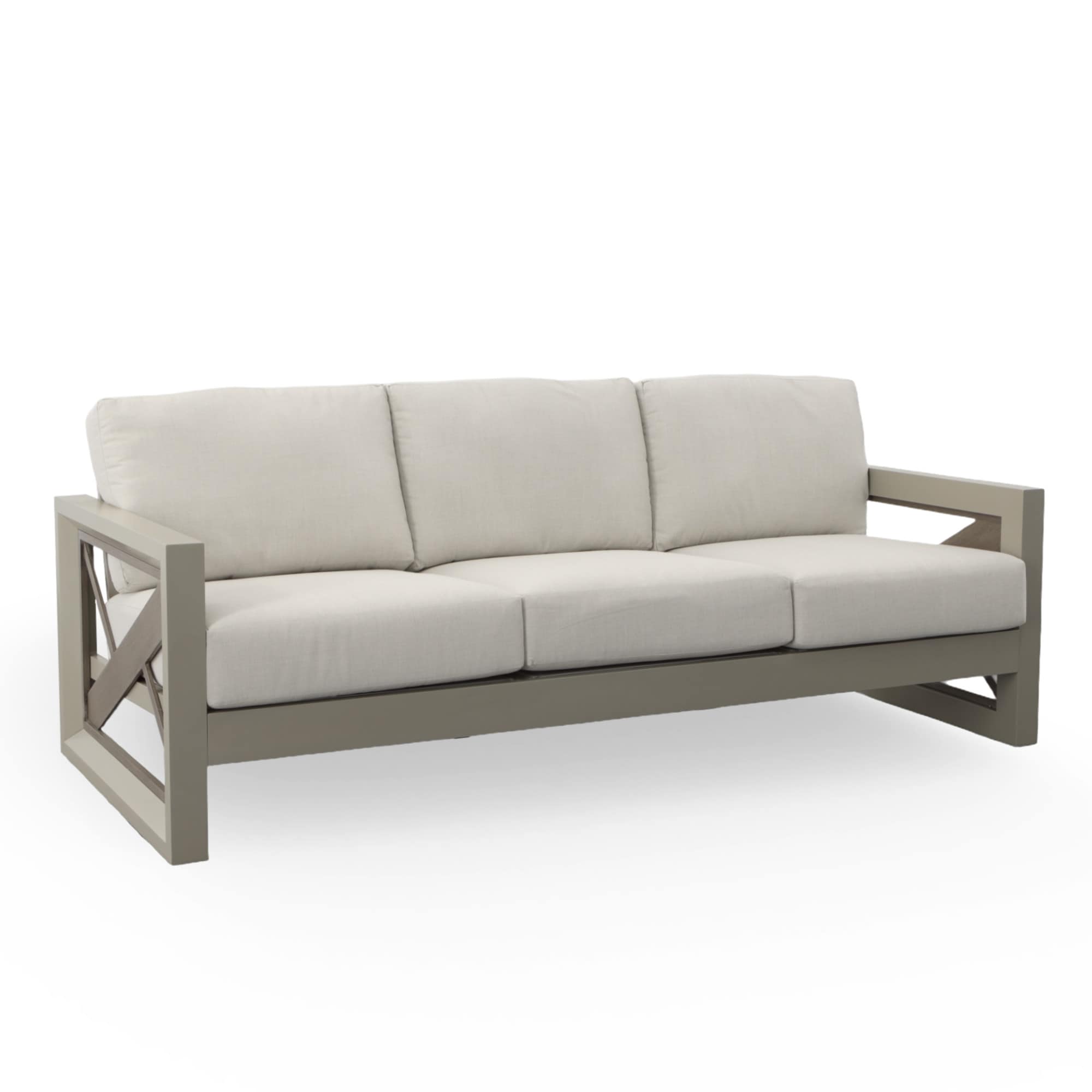 Steve Silver DAL600S Dalilah Wicker Outdoor Sofa with Off-white Cushions and Aluminum Frame