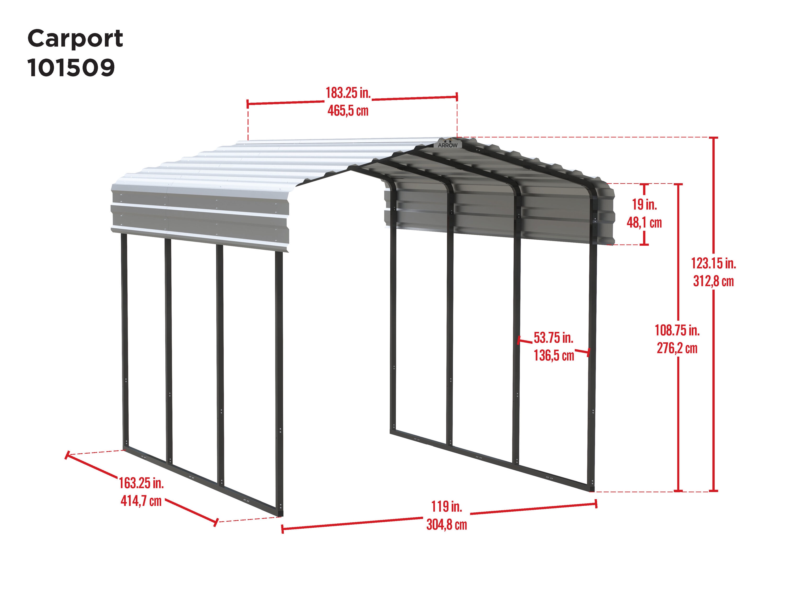 Arrow CPHC101509 Carport-Covers - View #14