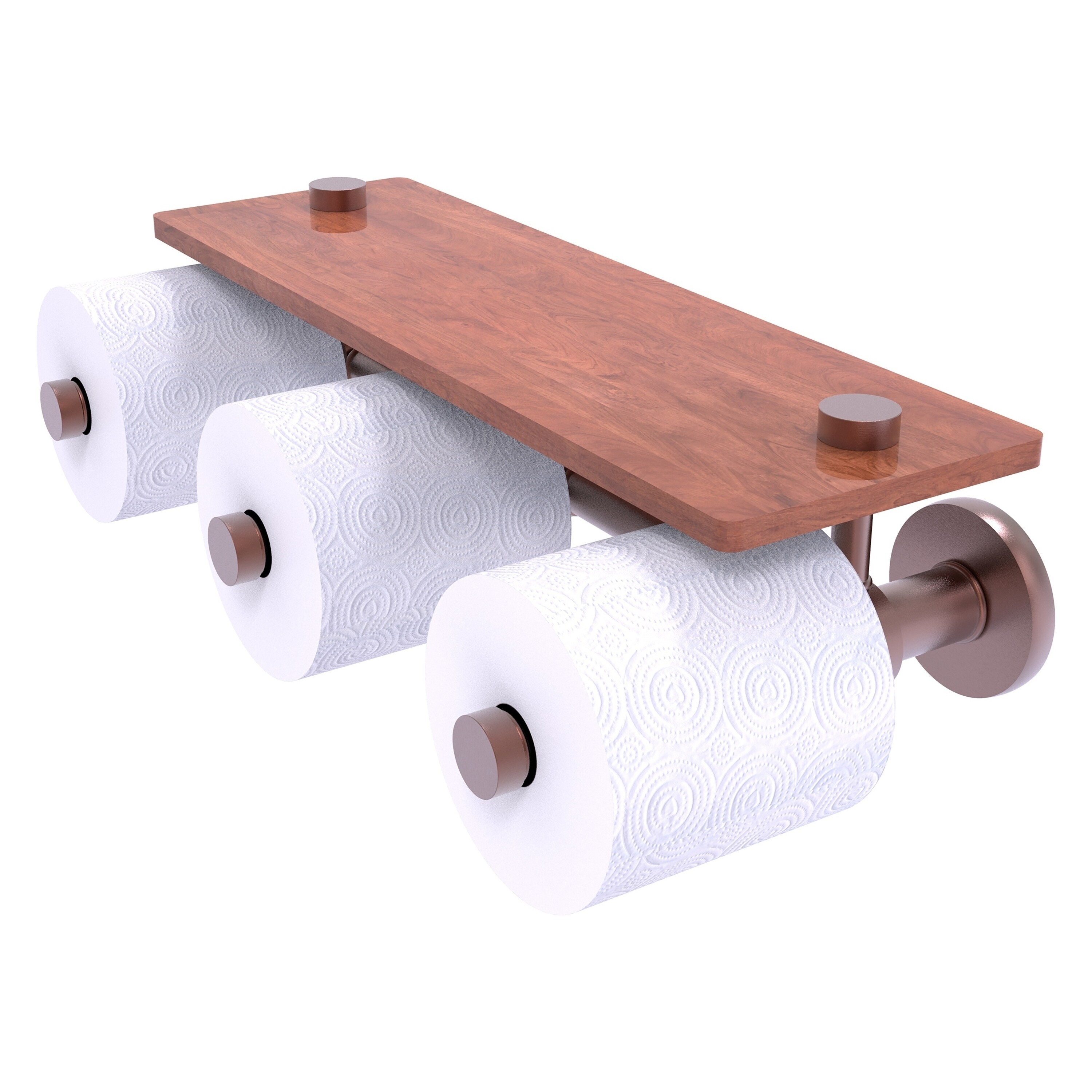 Allied Brass P1000-35-3S-IRW-CA Prestige Skyline Antique Copper Wall mount Double post Toilet Paper Holder 3 -Rolls with Storage
