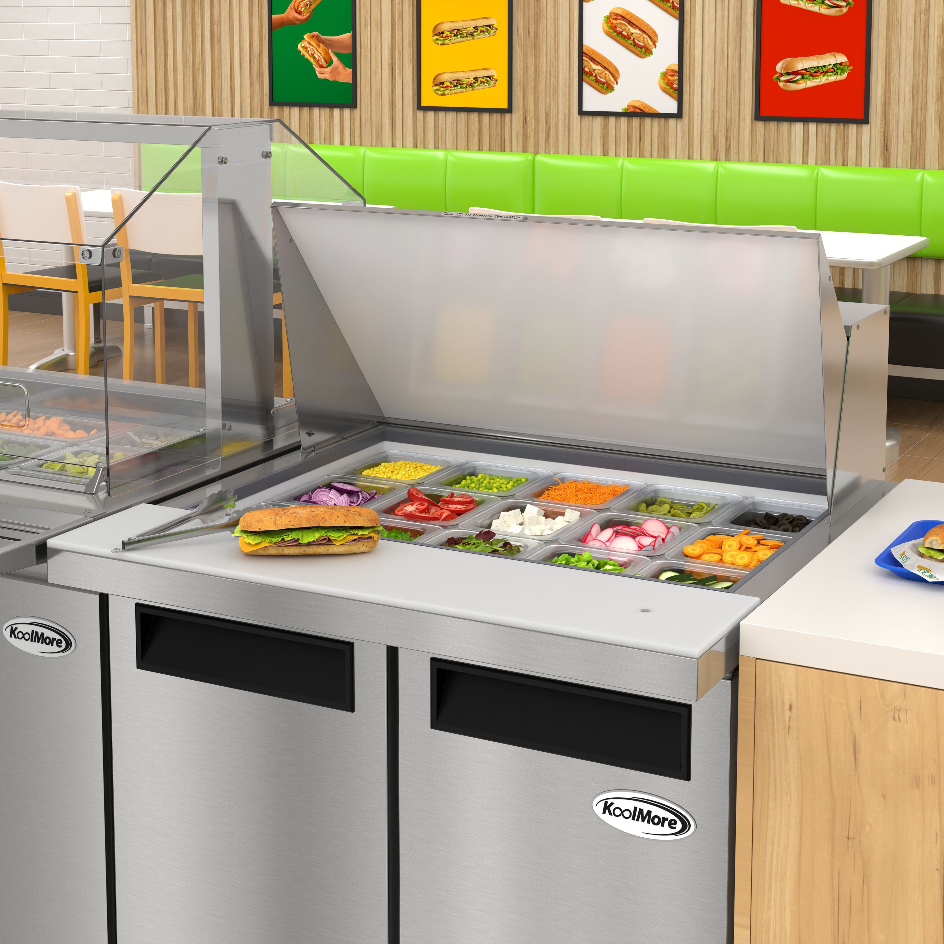 KoolMore LOW-KM-MPTR36-2D Refrig-Prep-Tables - View #3