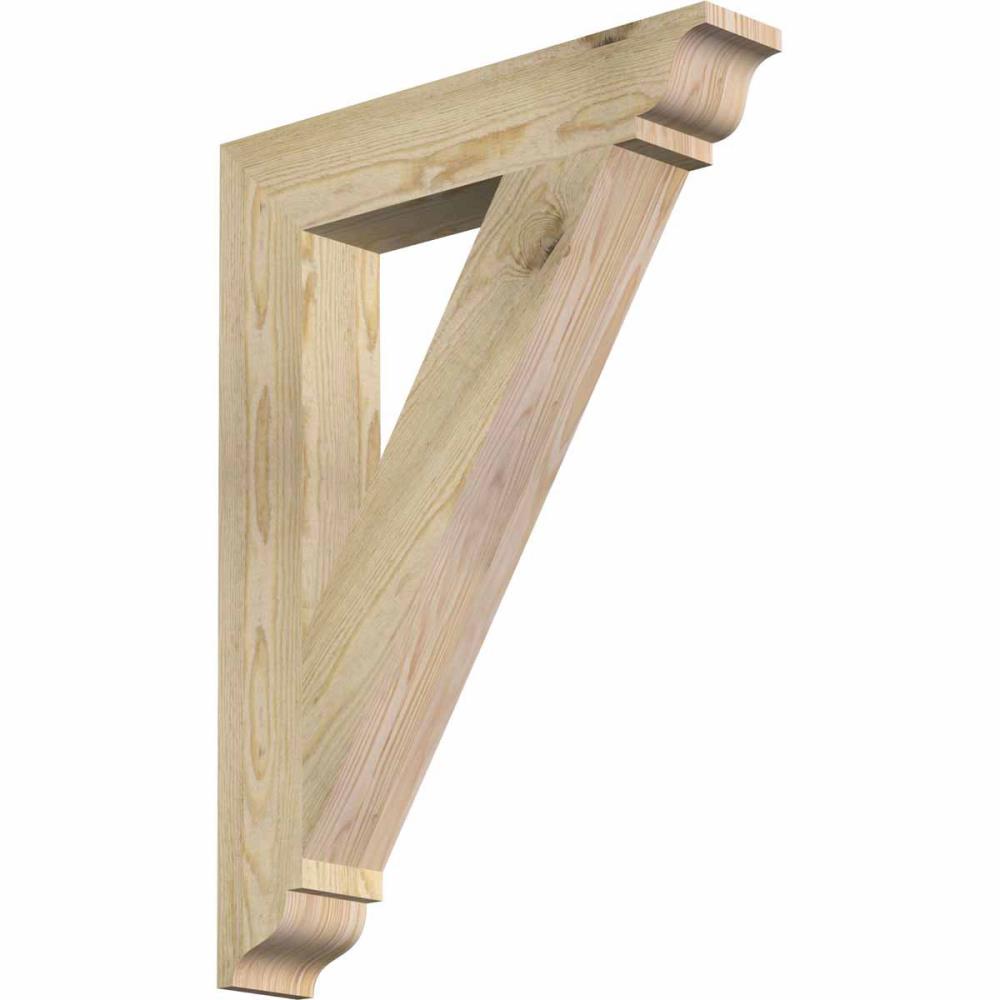 Ekena Millwork BKT04X22X30TRA01RDF Traditional traditional rough sawn 4-in x 22-in x 30-in Douglas fir Brown Wood Standard bracket
