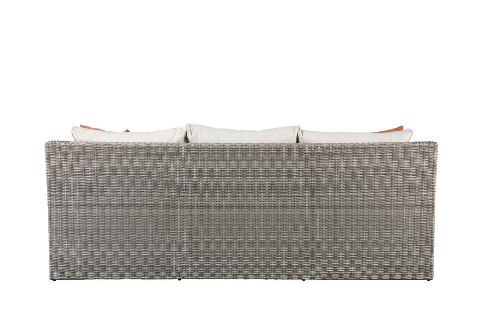 ACME FURNITURE Salena Wicker Outdoor Sofa White Cushion(S) and