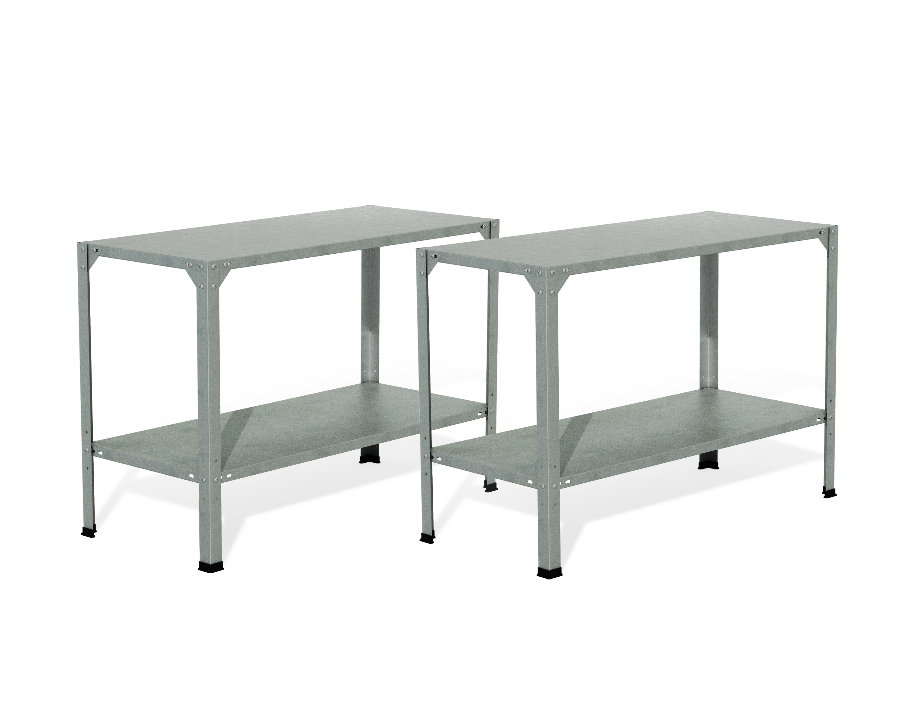 Canopia by Palram 702439 2 -Pack Greenhouse Metal Bench-2 Galvanized steel Greenhouse workbench