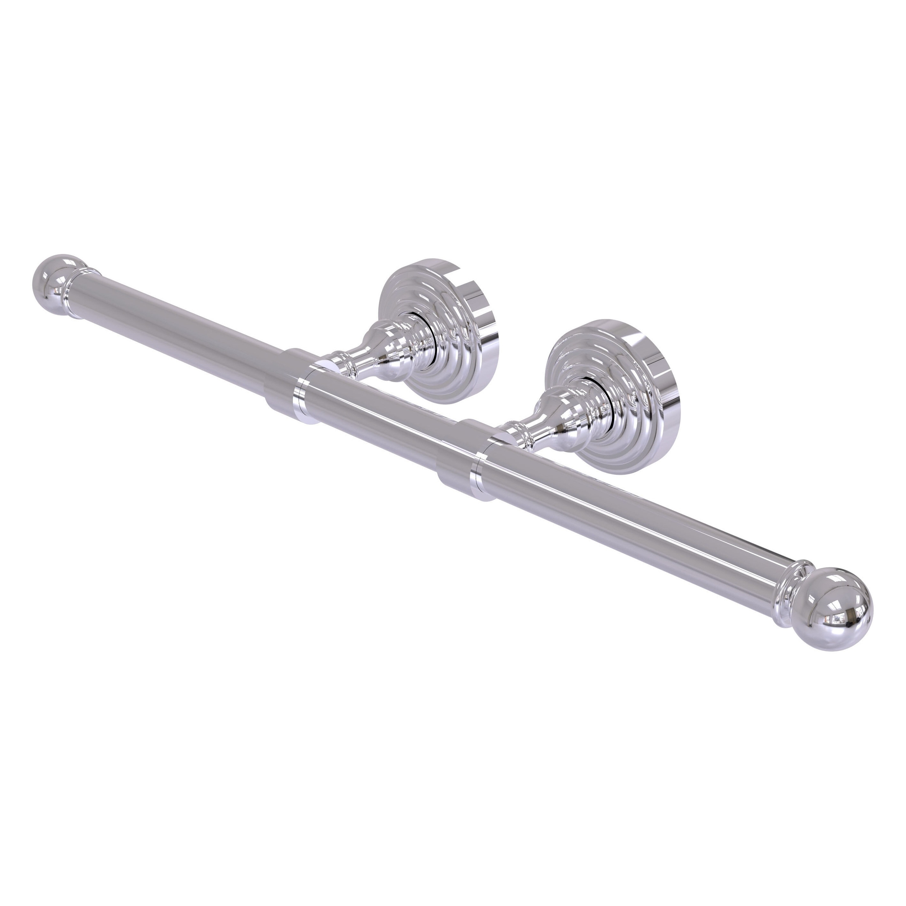 Allied Brass WP-24-2-PC Waverly Place Polished Chrome Wall mount Double post Toilet Paper Holder 2 -Rolls with Storage