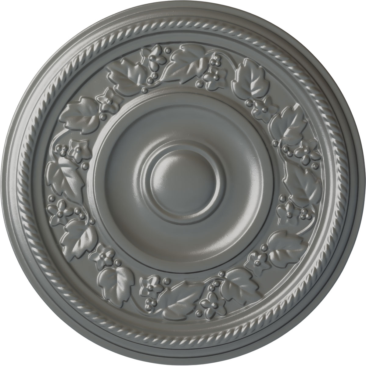 Ekena Millwork CM16TYSLS Tyrone 16.125-in W x 16.125-in L Painted Silver Polyurethane Whole Ceiling Medallion
