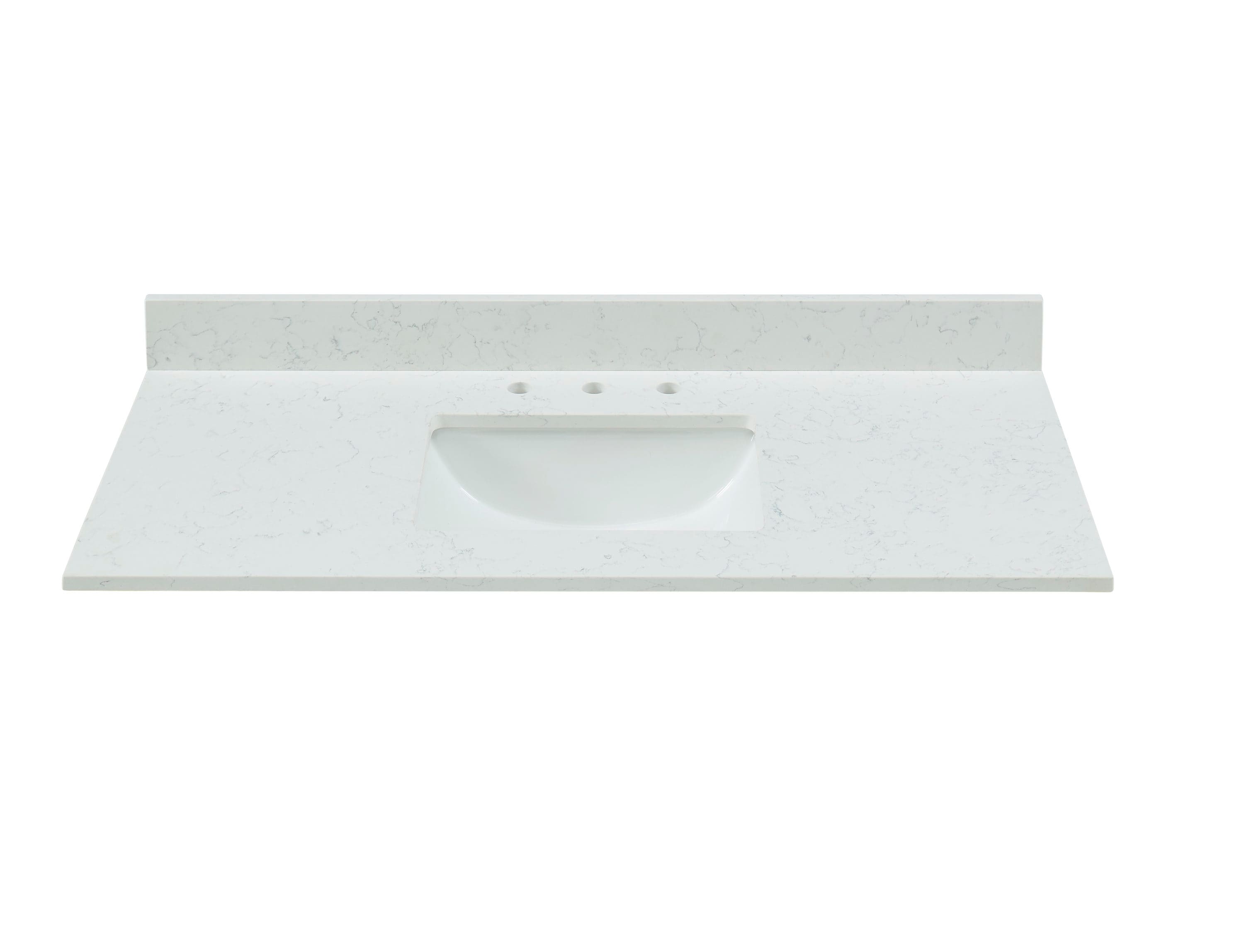 Bestview 49-in x 22-in Carrara White Quartz Undermount Single Sink ...
