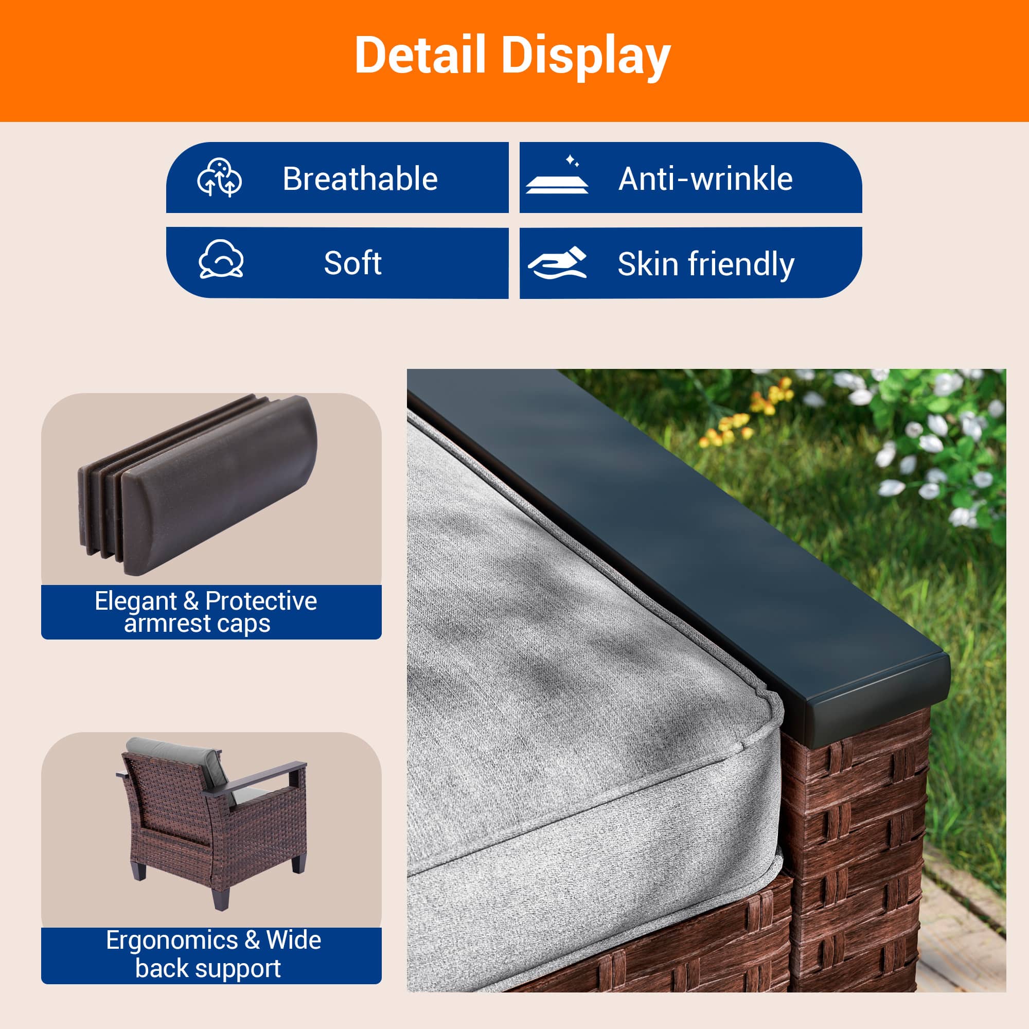 Aok Garden LWP-PS-126BGY Patio-Conversation-Sets - View #6