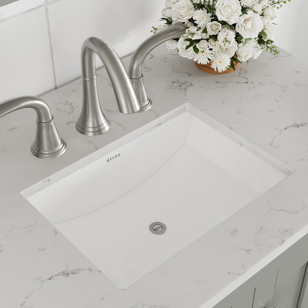 Eviva Hampton 36" Gray Transitional Freestanding Bathroom Vanity with White Carrara Marble Top