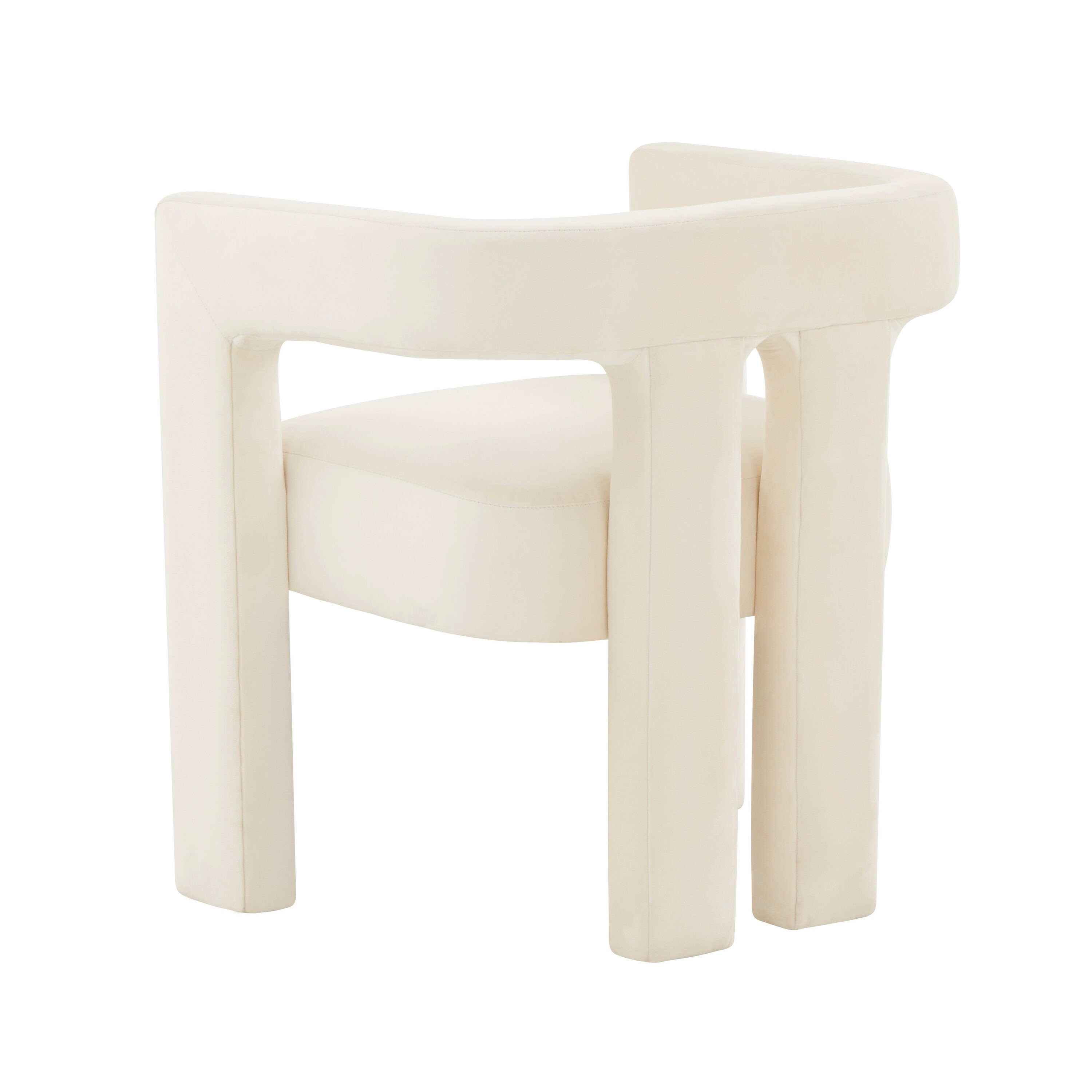 Cream Velvet Handcrafted Contemporary Arm Chair