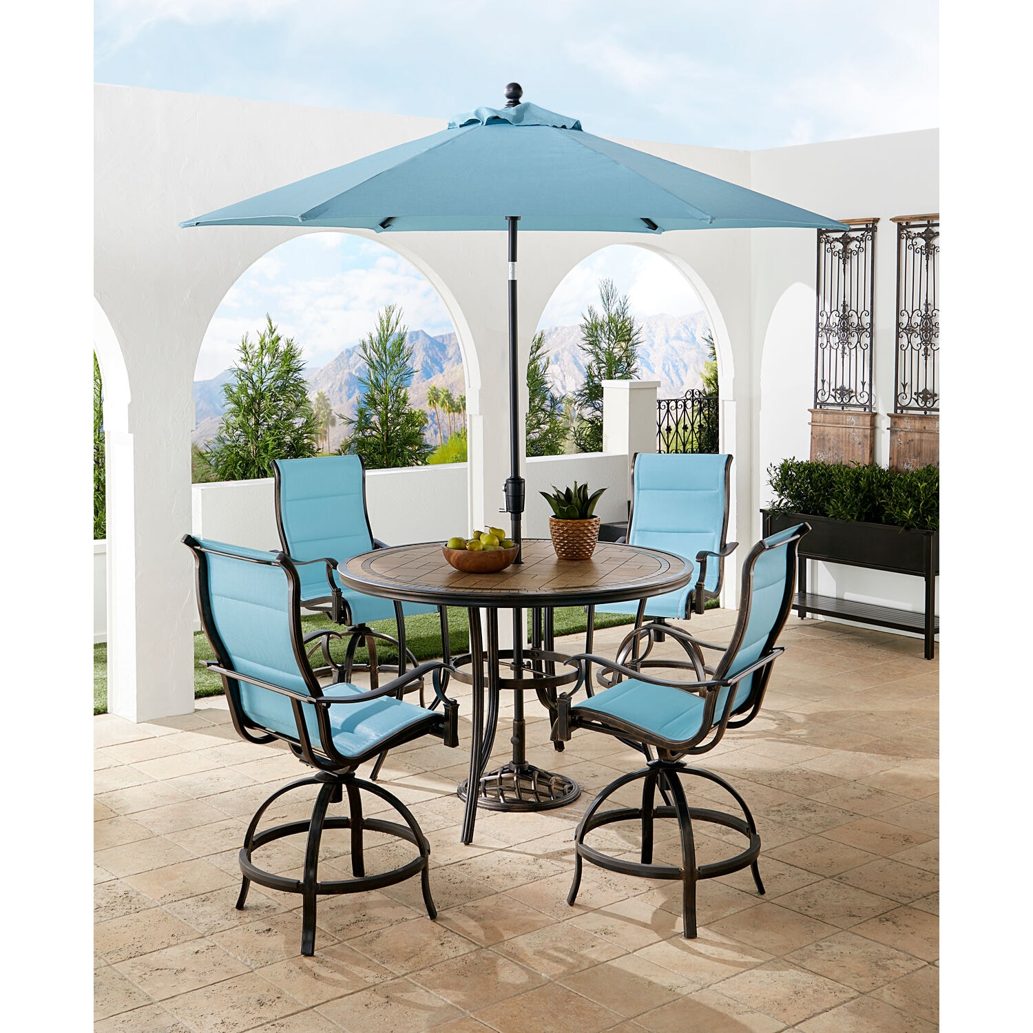 Hanover MONDN5PCPDBRC-SU-B Patio-Dining-Sets - View #5