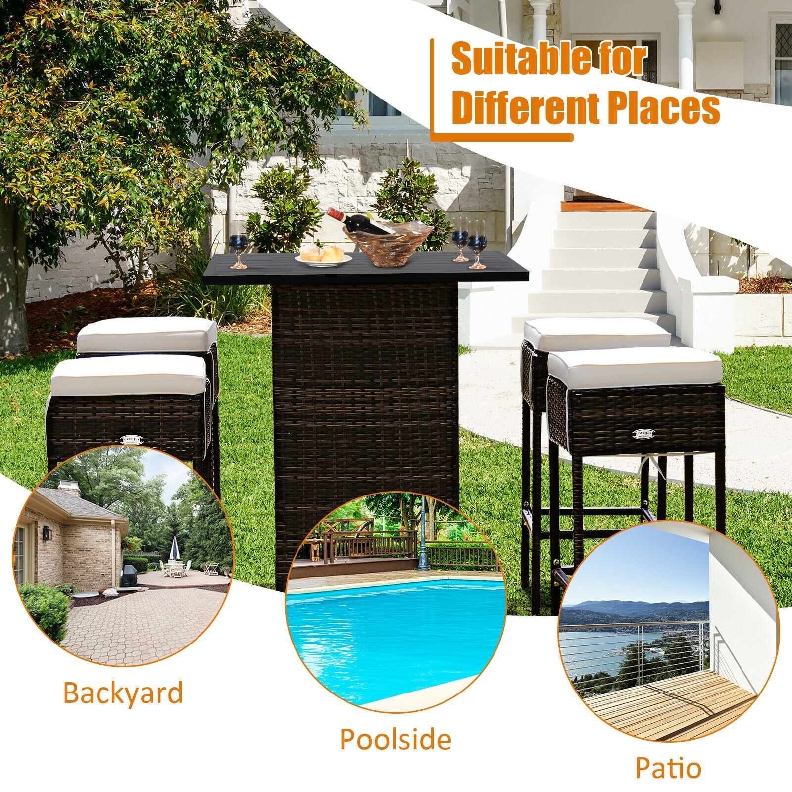 WELLFOR OUS68244WHA+ Patio-Dining-Sets - View #2