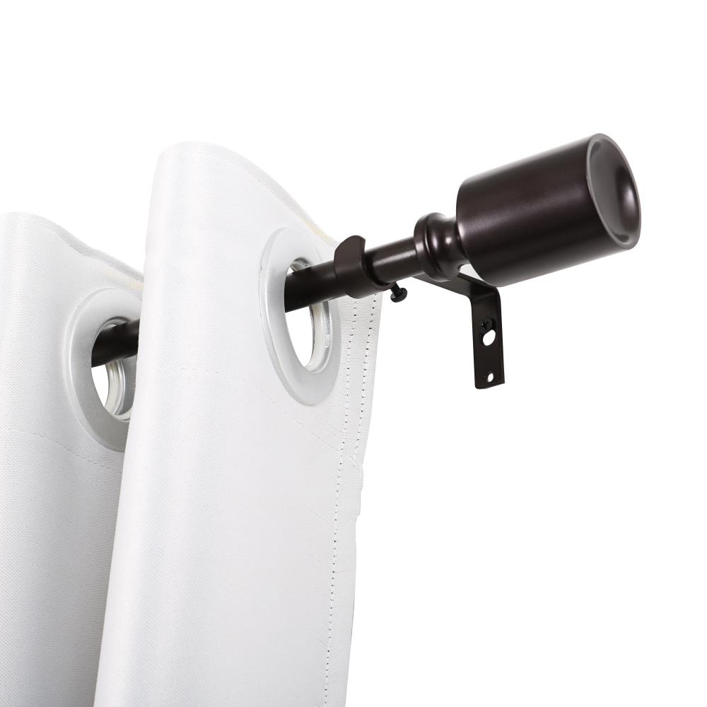 Utopia Alley D74RB 48-in to 86-in Oil rubbed bronze Iron Single curtain rod with Finials