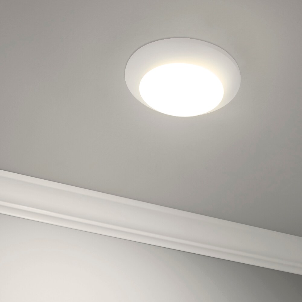 Maxxima Ceiling Mount 1-Light Matte White LED Flush Mount Light MCL ...