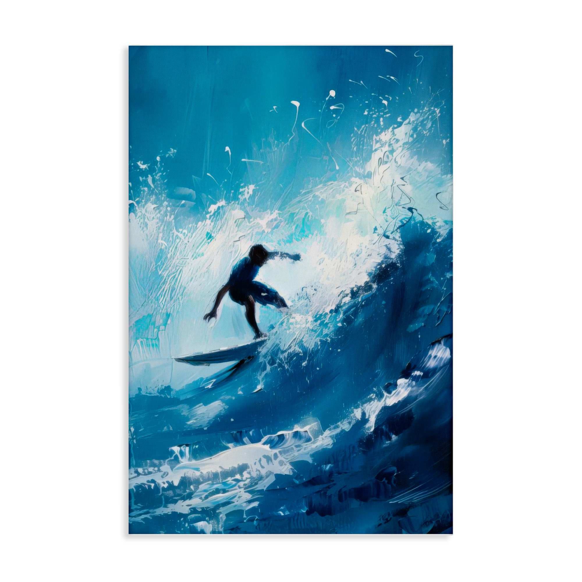Stupell Industries BT-719-CN-24X36 Surfer and  Splashing Wave Canvas design by LSR Design Studio