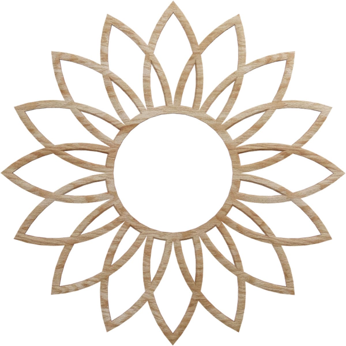 Ekena Millwork CMWP16X16X0375DARO Daisy Fretwork 16-in W x 16-in L Contemporary Red Oak Wood Whole Ceiling Medallion