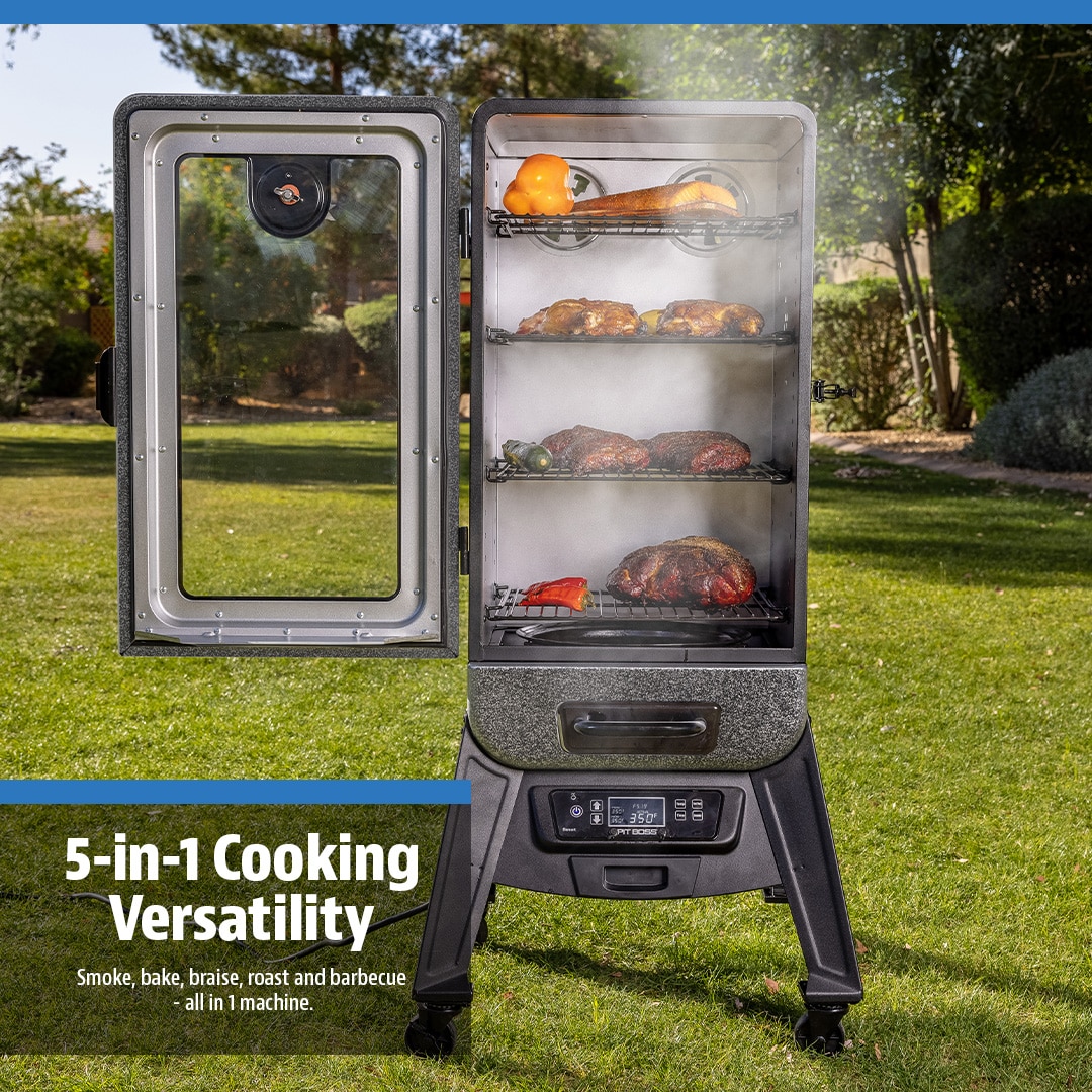  Pit Boss 3 Series Digital Electric Vertical Smoker in Silver  Hammertone : Patio, Lawn & Garden