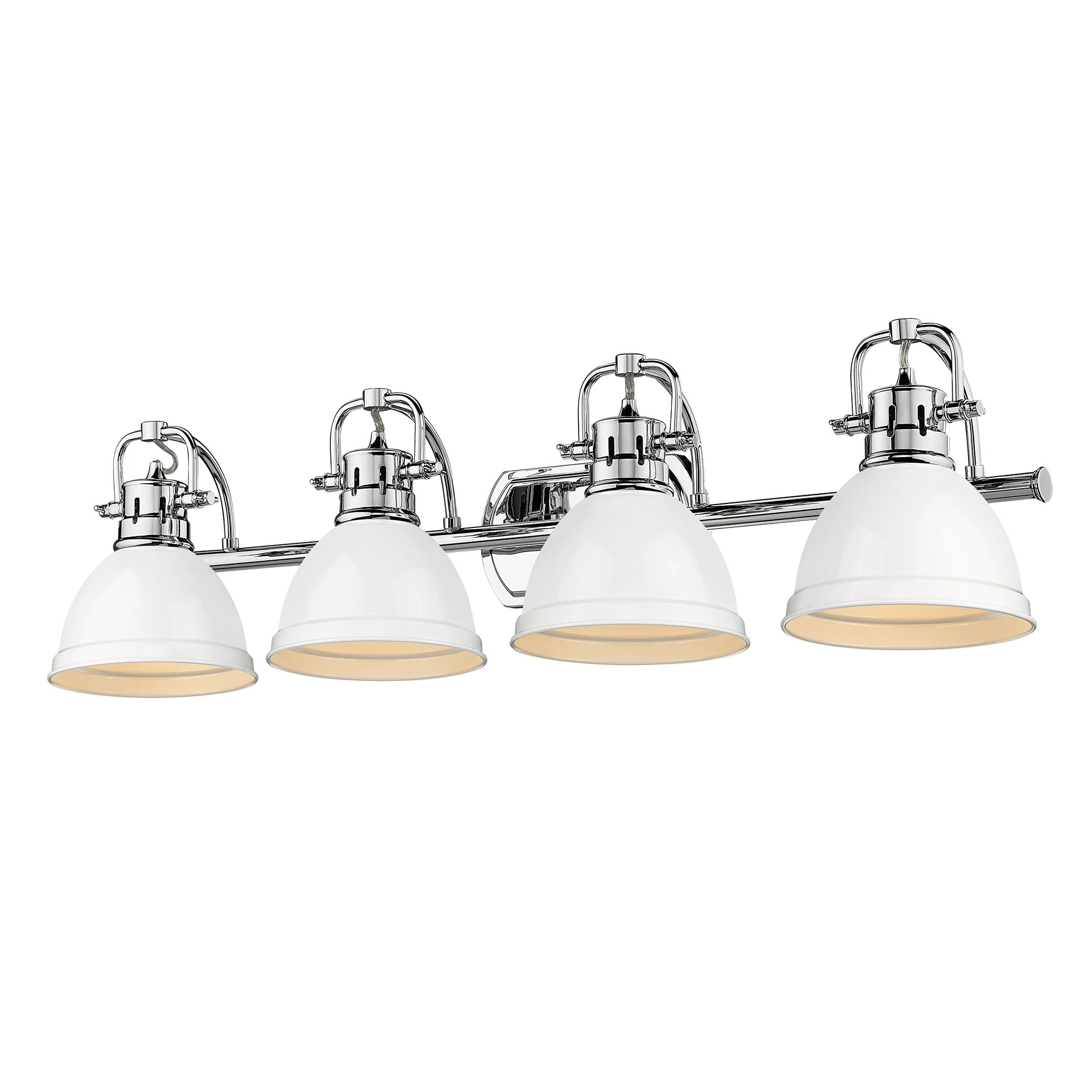 Golden Lighting 3602-BA4 CH-WH Duncan 33.5-in 4 -Light Chrome Industrial Vanity light