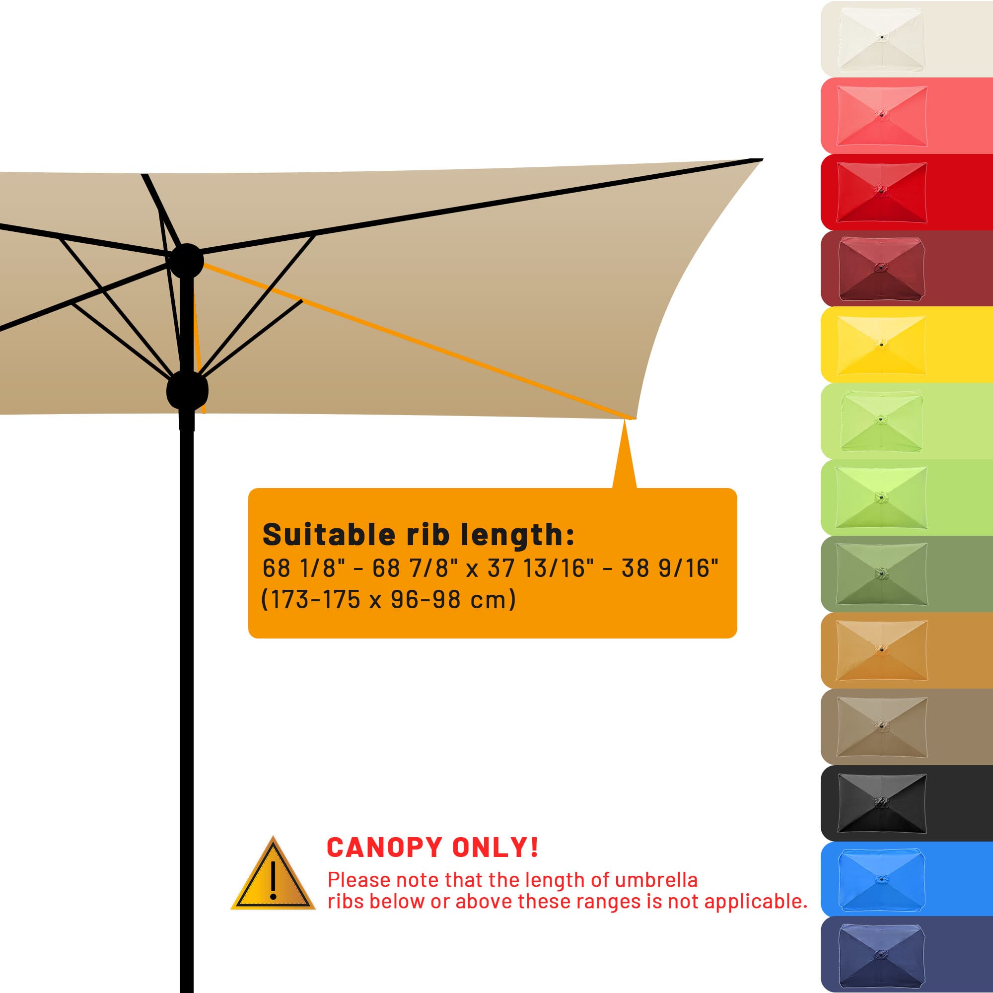 Yescom 07UMC004-2X3-PAC-LO Umbrellas-3 - View #8