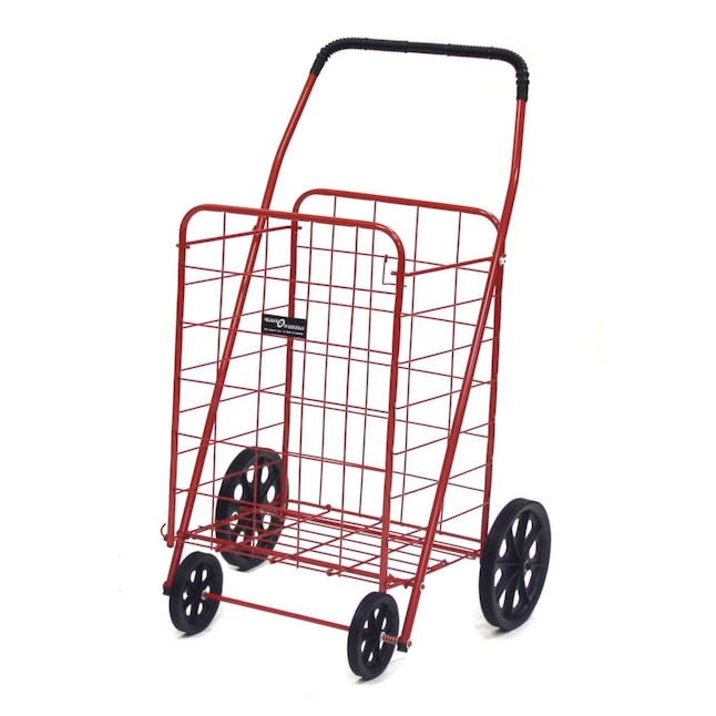 Easy Wheels Heavy Duty Metal Laundry Cart, Red, 125-lbs Capacity, Foldable,  39.25-in H x 24.5-in W, Basket: 14.5-in L x 17-in W x 24-in H in the  Laundry Hampers & Baskets department