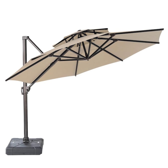 Crestlive S 12 Ft Tan Slide Tilt, How To Sew A Patio Umbrella Cover