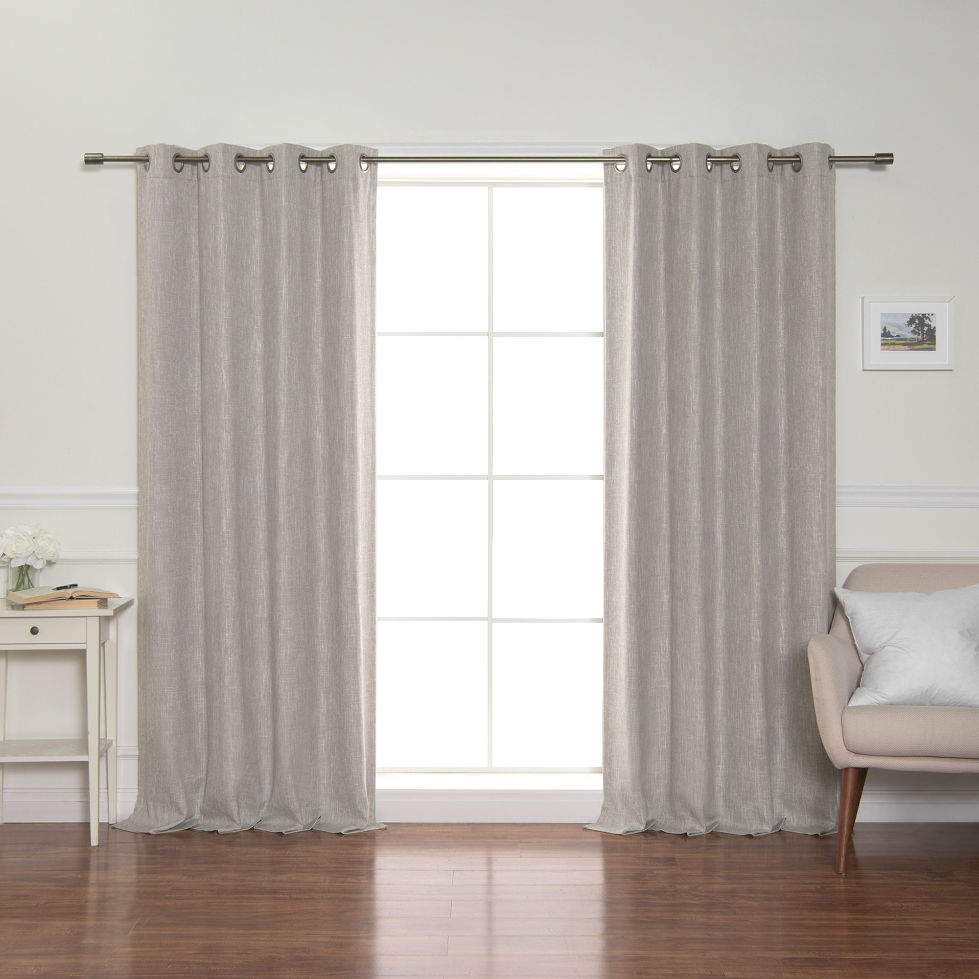 Best Home Fashion JC-13-63-NATURAL 63-Inches Natural Blackout Standard lined Grommet Curtain panel pair