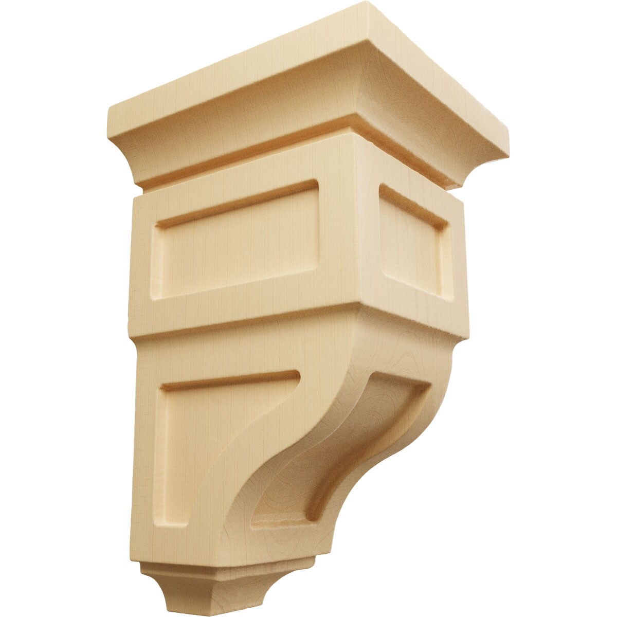 Ekena Millwork CORW03X03X06RYMA 3.5-in x 3.75-in x 6-in Unfinished Maple Wood Paintable/Stainable Corbel