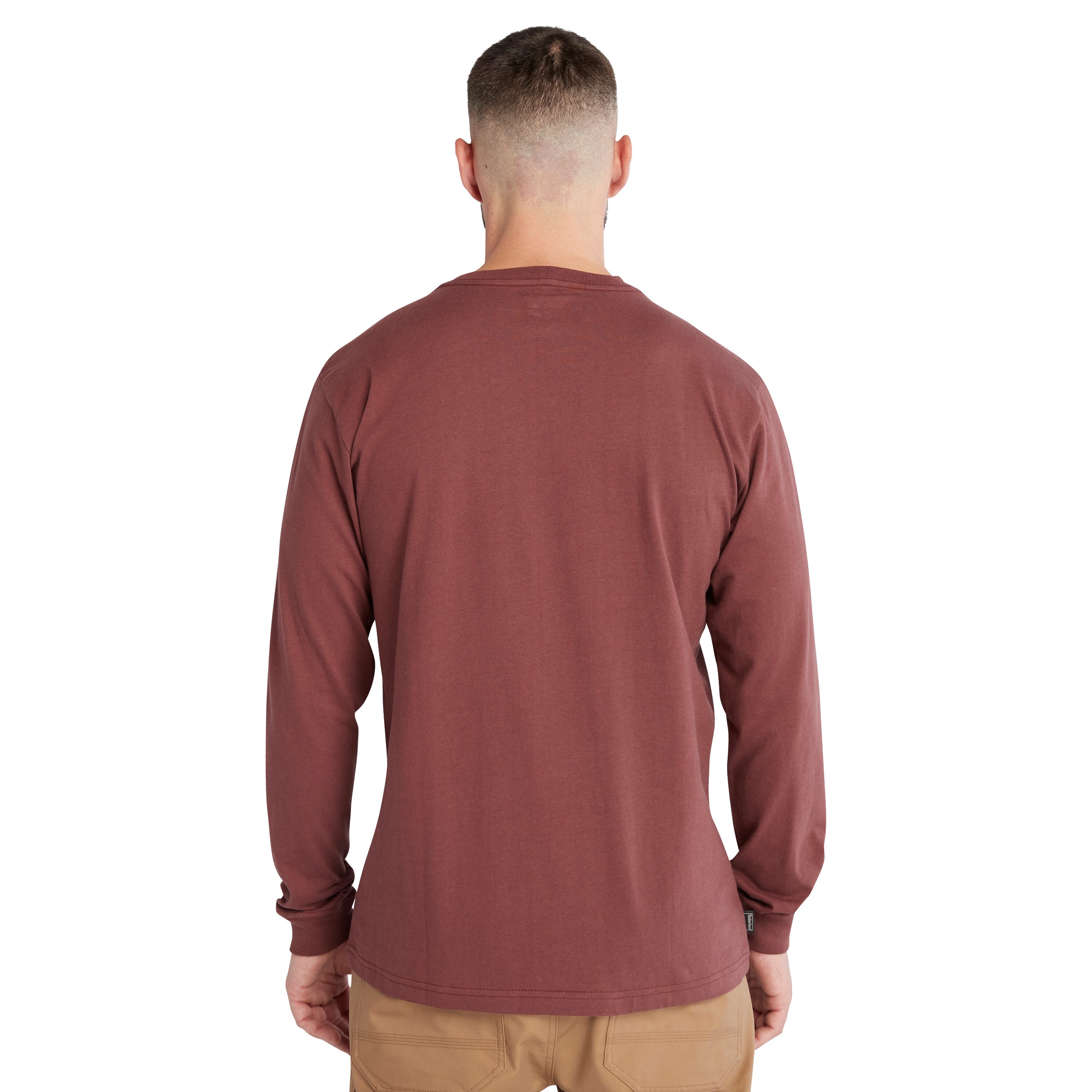 Timberland PRO Men's Textured Cotton Long Sleeve Solid T-shirt (Large ...