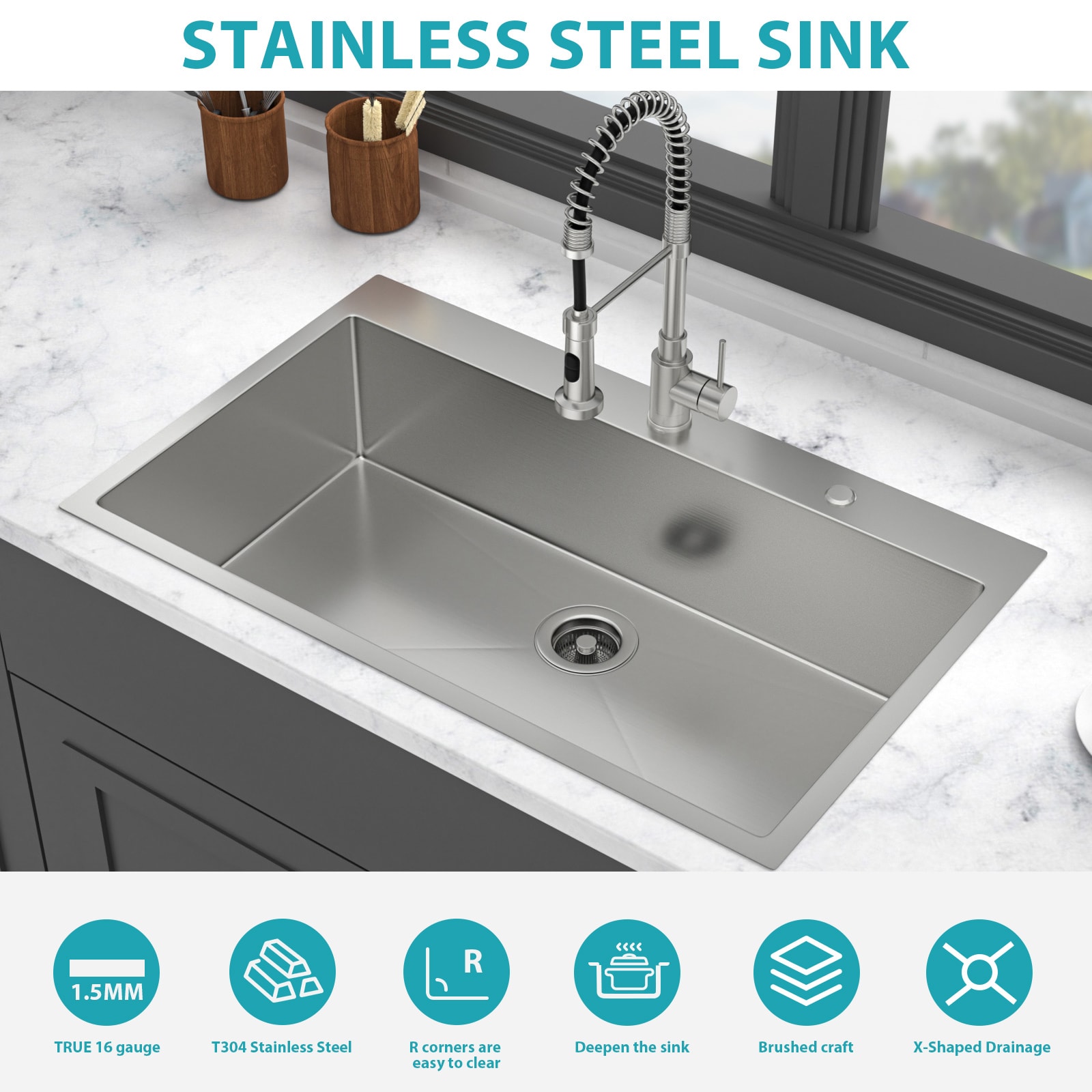 Vanityfus VF-LD-07328 Kitchen-Sinks - View #2